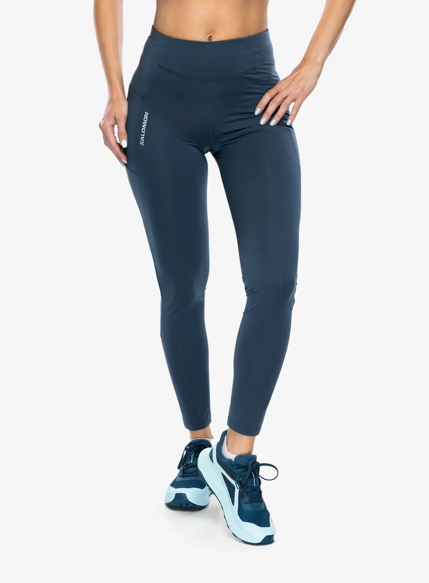 Dámské běžecké legíny Salomon Cross Warm Tight - midnight navy
