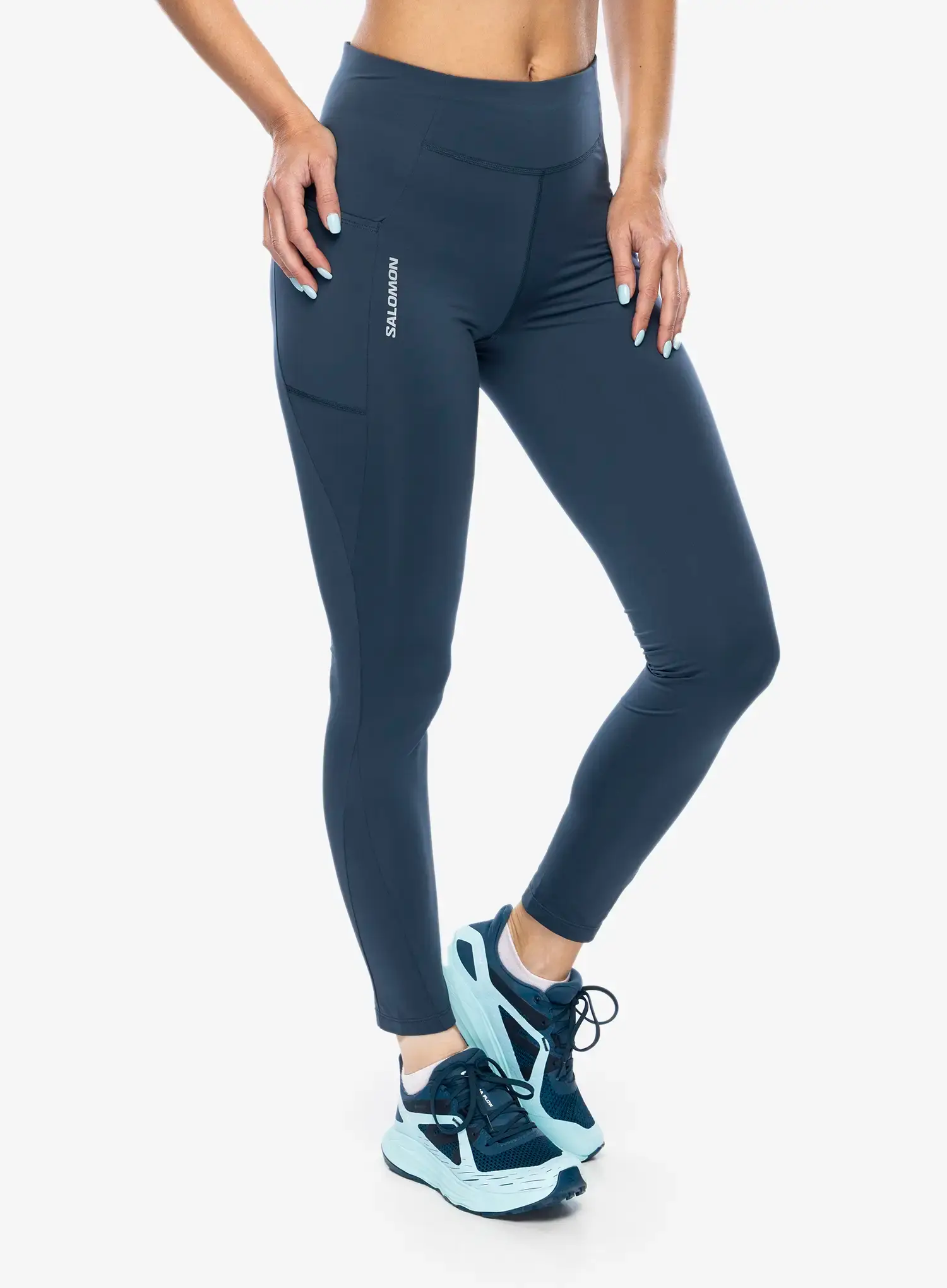 Dámské běžecké legíny Salomon Cross Warm Tight - midnight navy