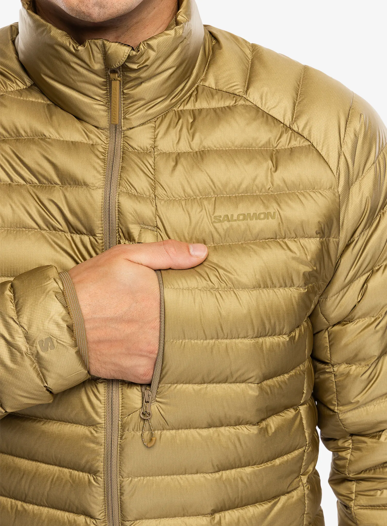 Péřová bunda Salomon Elixir Micro Down JKT - antique bronze