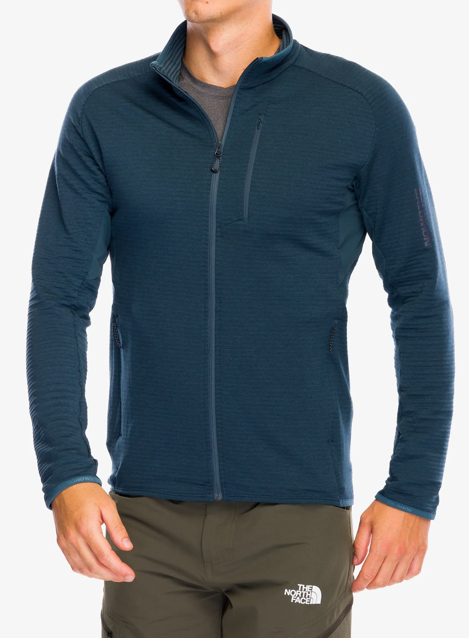 Rozepínací mikina Salomon Essential Ltwarm FZ - midnight navy