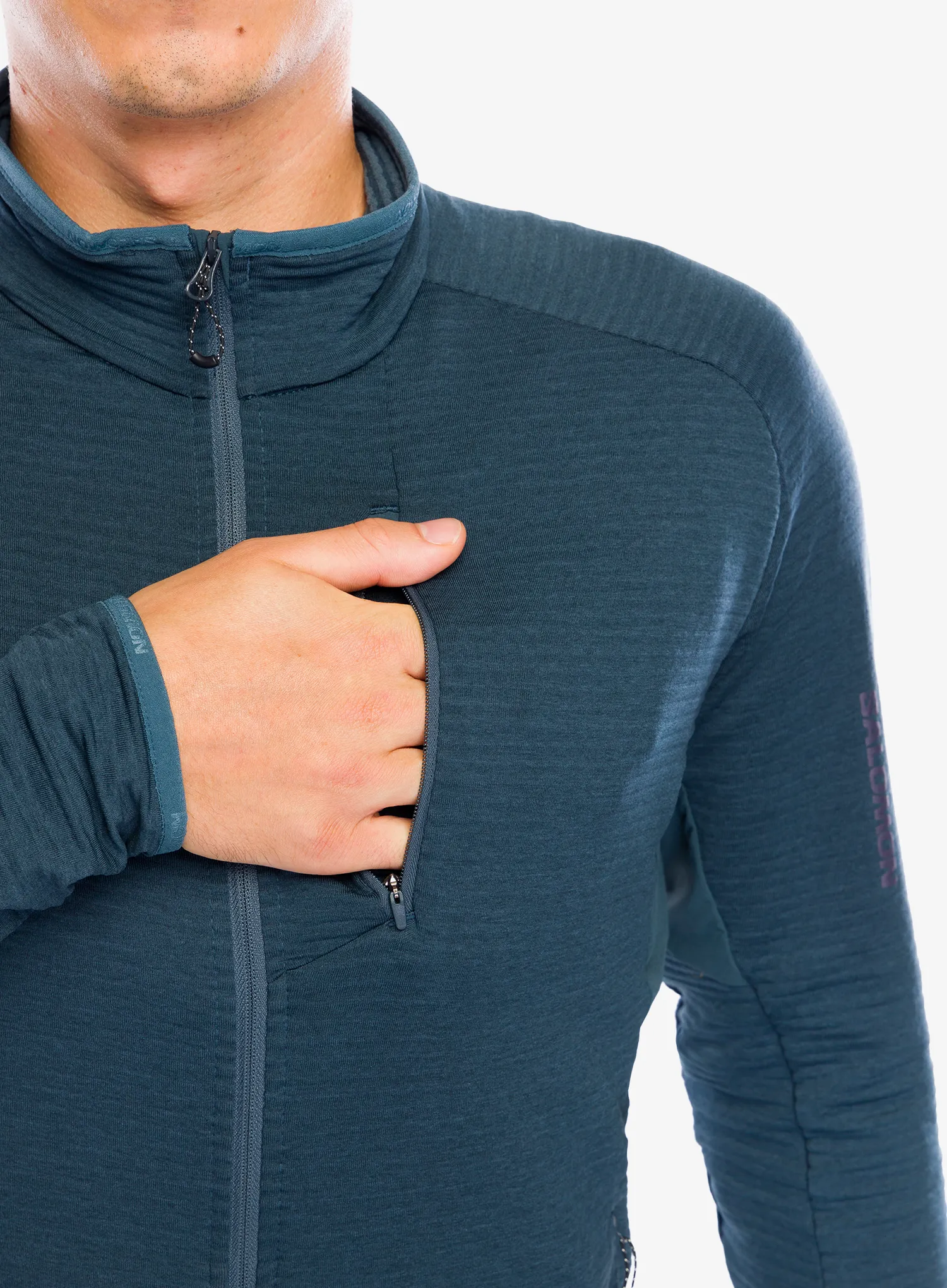 Rozepínací mikina Salomon Essential Ltwarm FZ - midnight navy
