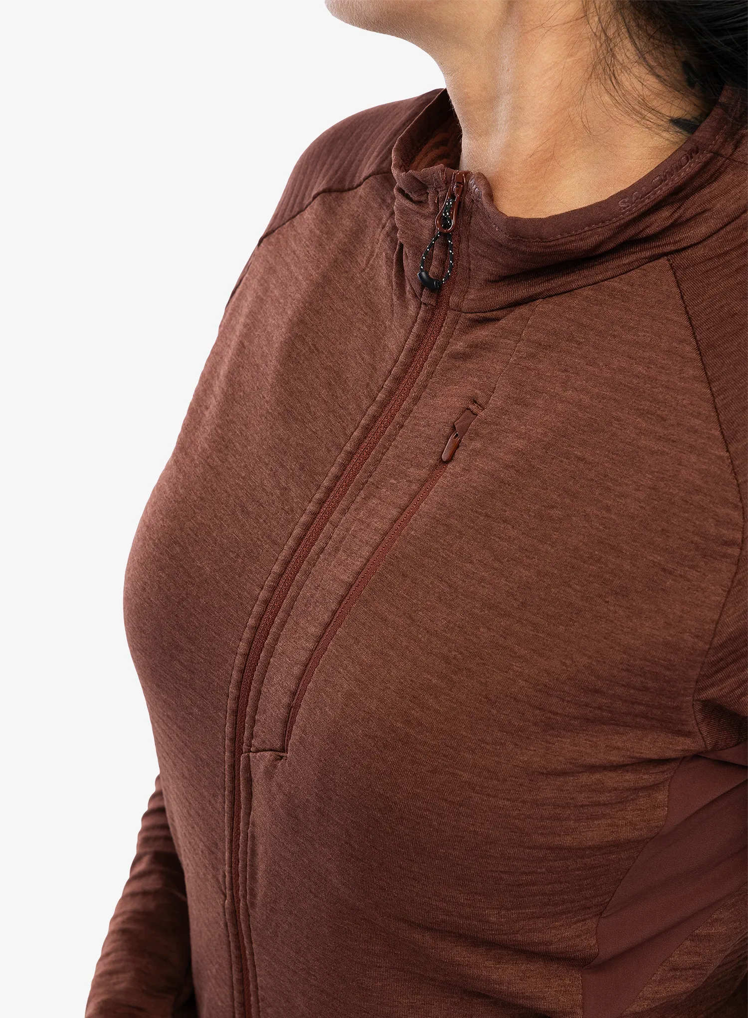 Dámská mikina na zip Salomon Essential Ltwarm FZ - rum raisin