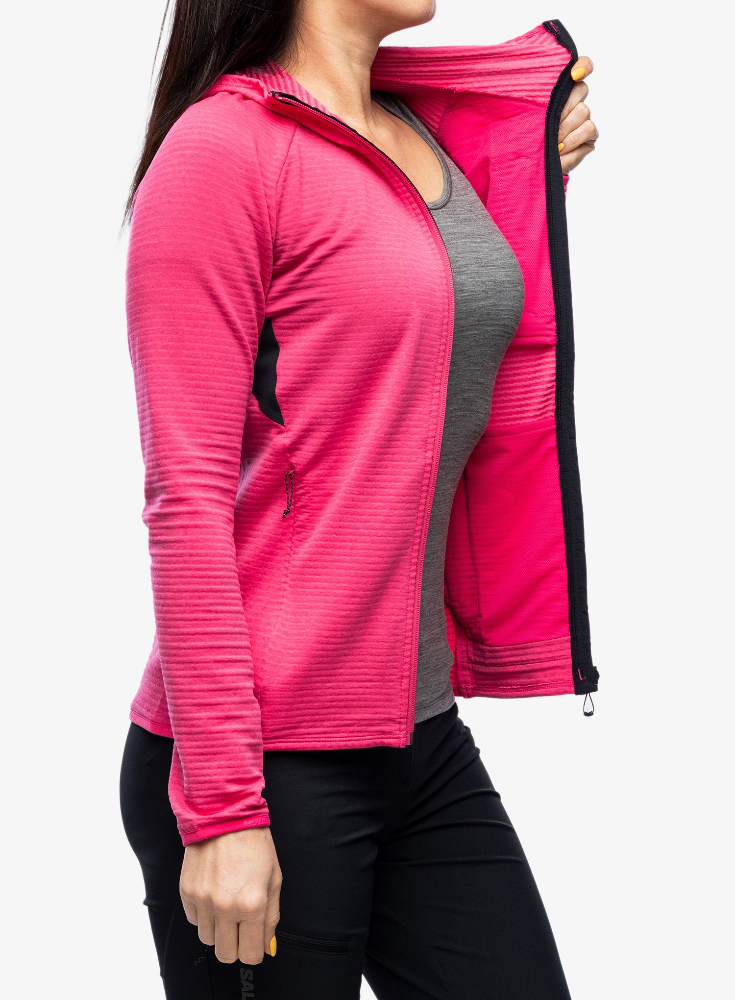 Dámská mikina na zip Salomon Essential Ltwarm FZ HD - beetroot purple