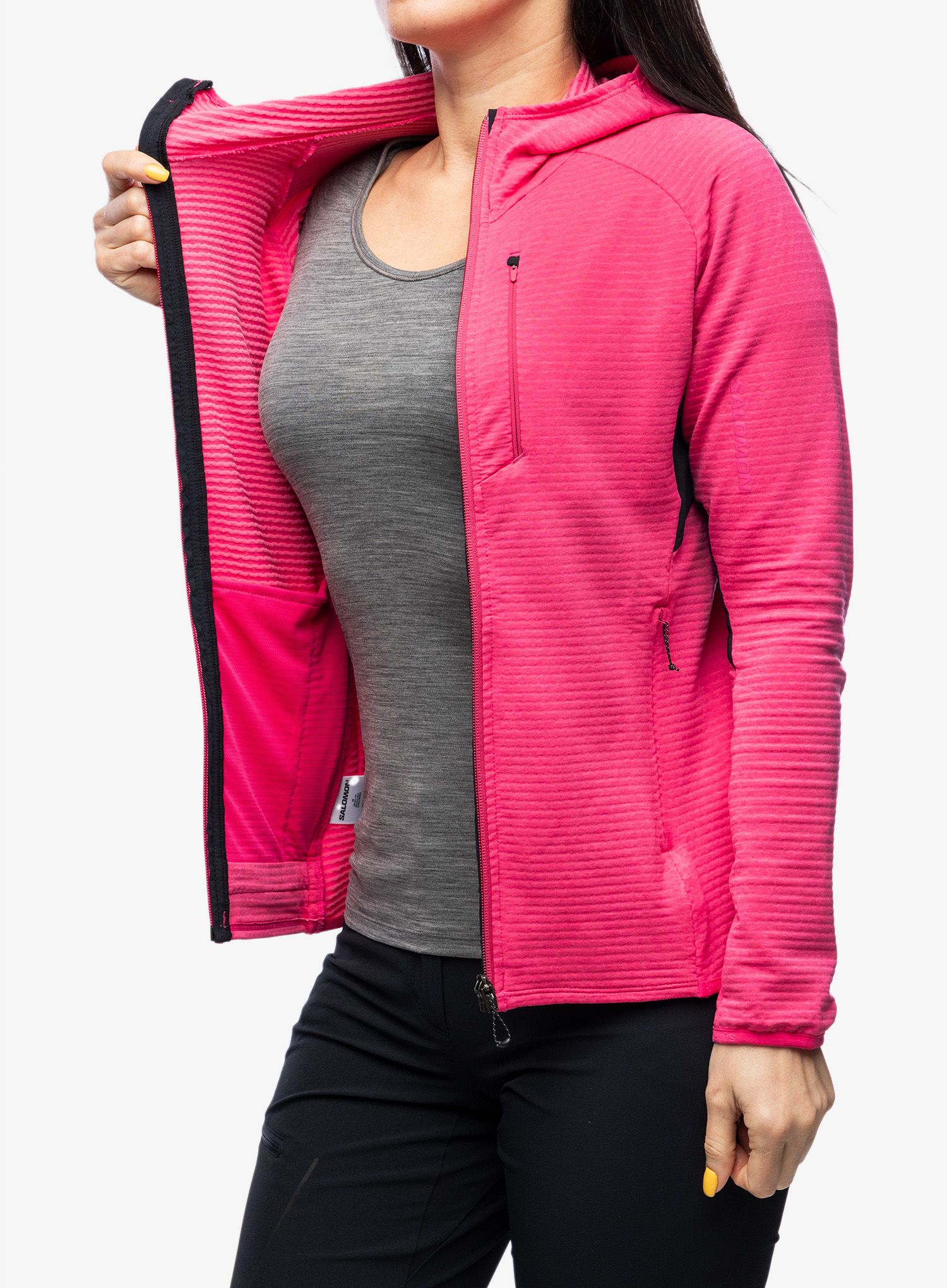 Dámská mikina na zip Salomon Essential Ltwarm FZ HD - beetroot purple
