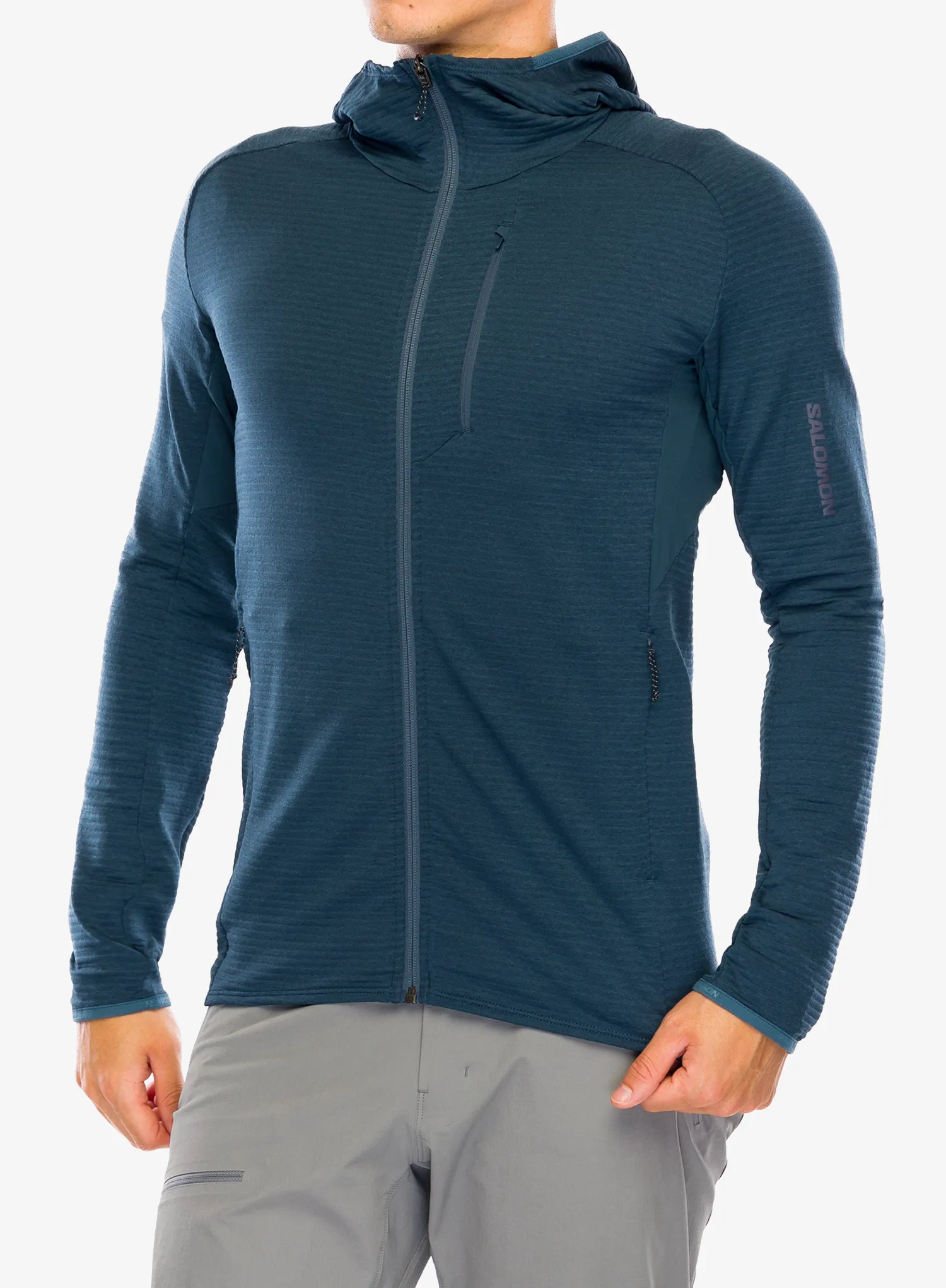 Mikina s kapucí Salomon Essential Ltwarm HD - midnight navy