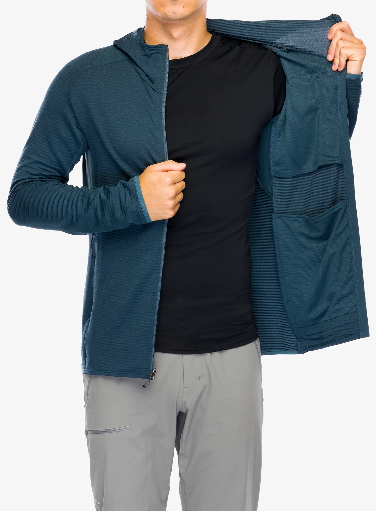 Mikina s kapucí Salomon Essential Ltwarm HD - midnight navy