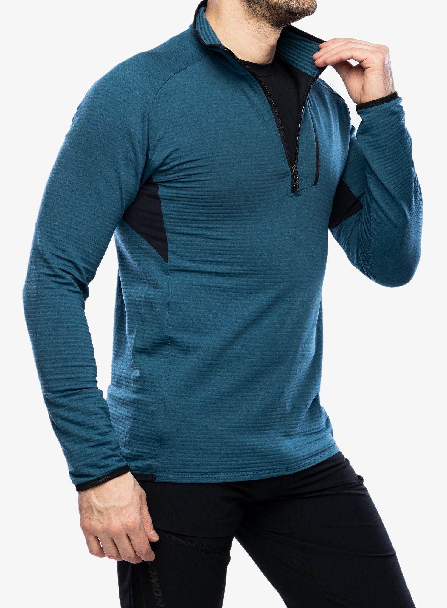 Mikina se zipem Salomon Essential Ltwarm HZ - deep dive/black