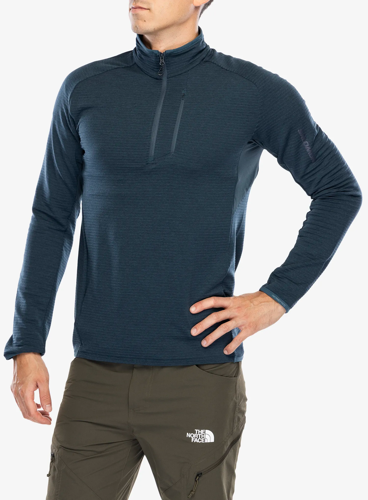 Fleece mikina Salomon Essential Ltwarm HZ - midnight navy