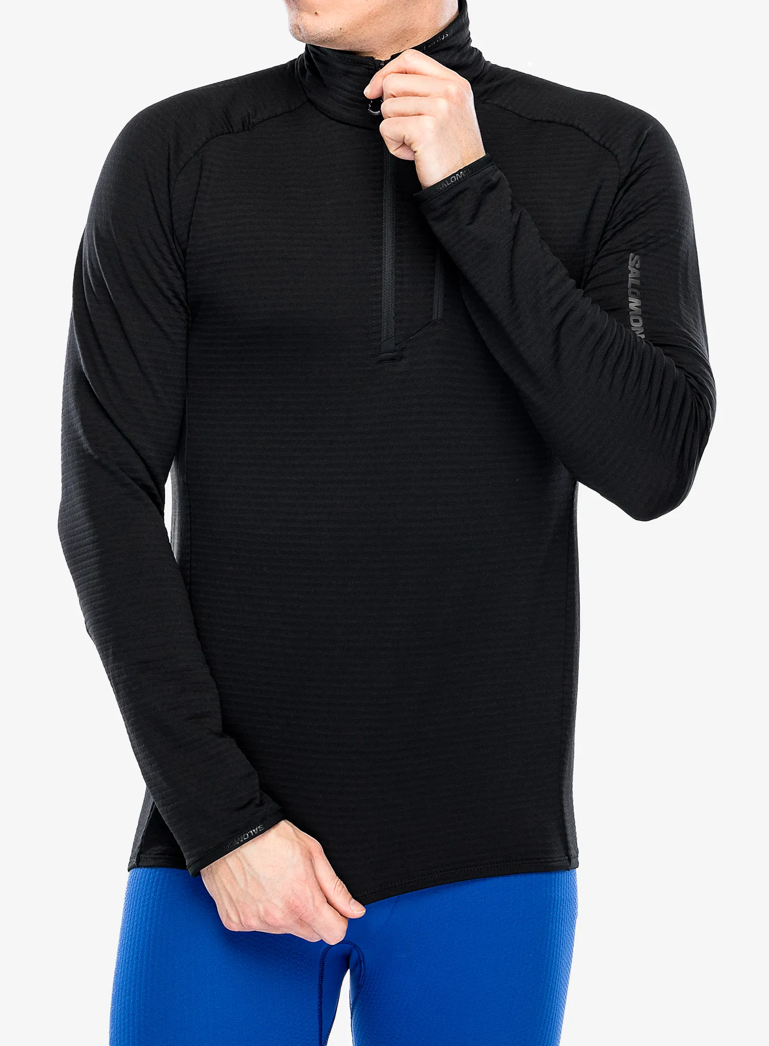 Mikina bez kapuce Salomon Essential Ltwarm Hz - deep black