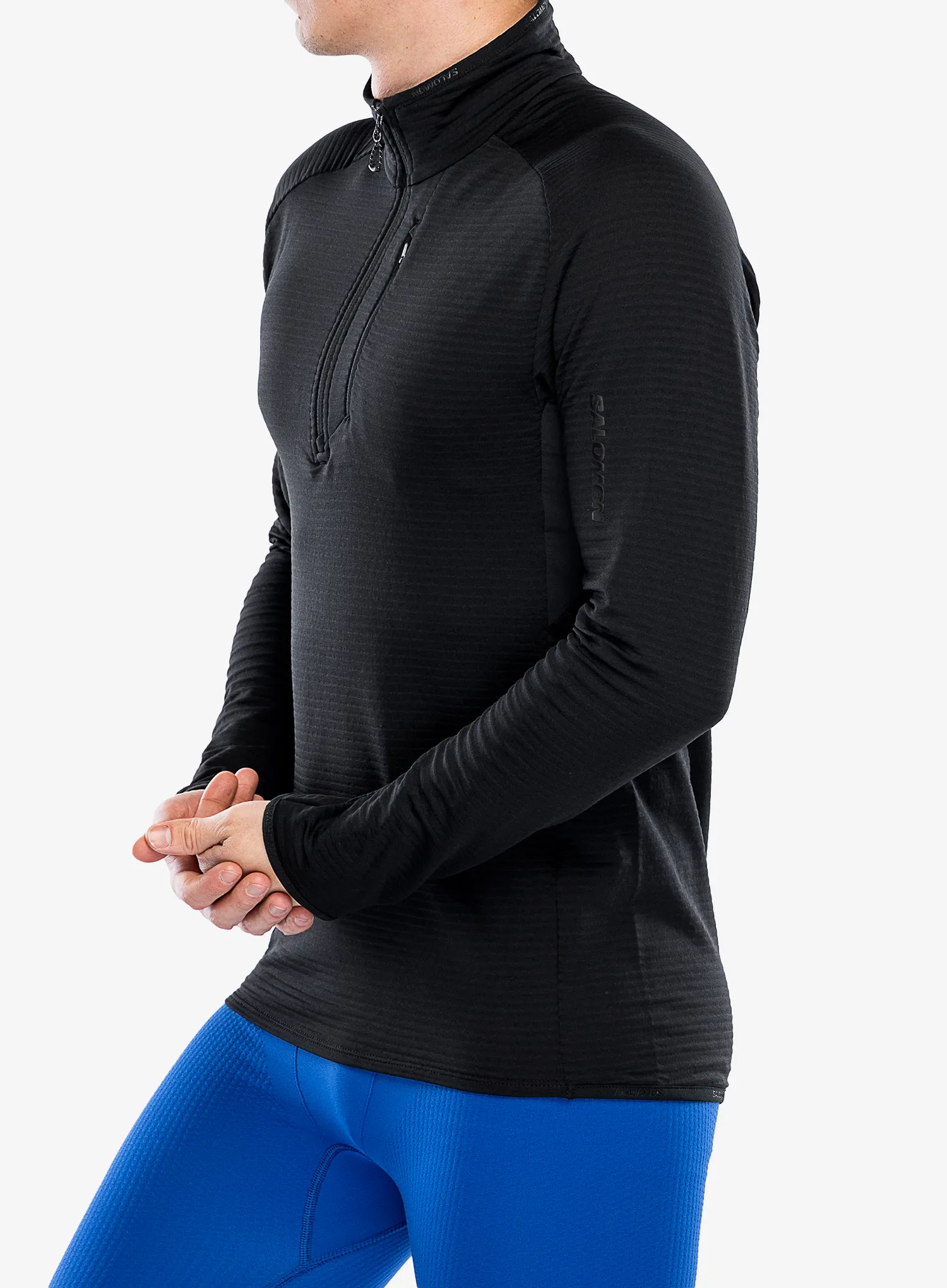 Mikina bez kapuce Salomon Essential Ltwarm Hz - deep black