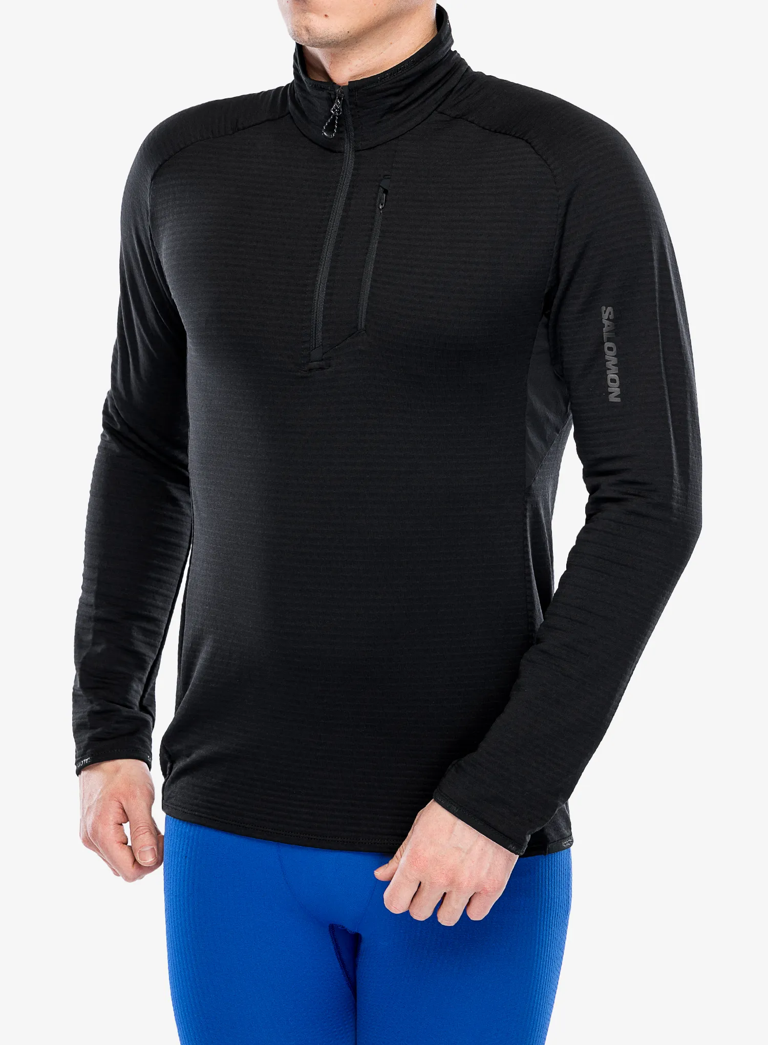Mikina bez kapuce Salomon Essential Ltwarm Hz - deep black