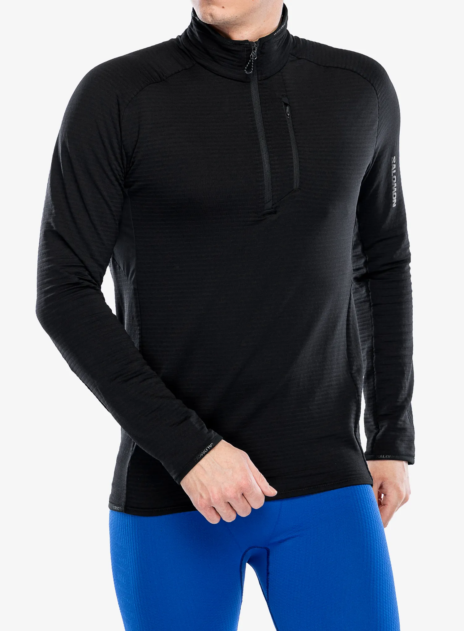 Mikina bez kapuce Salomon Essential Ltwarm Hz - deep black