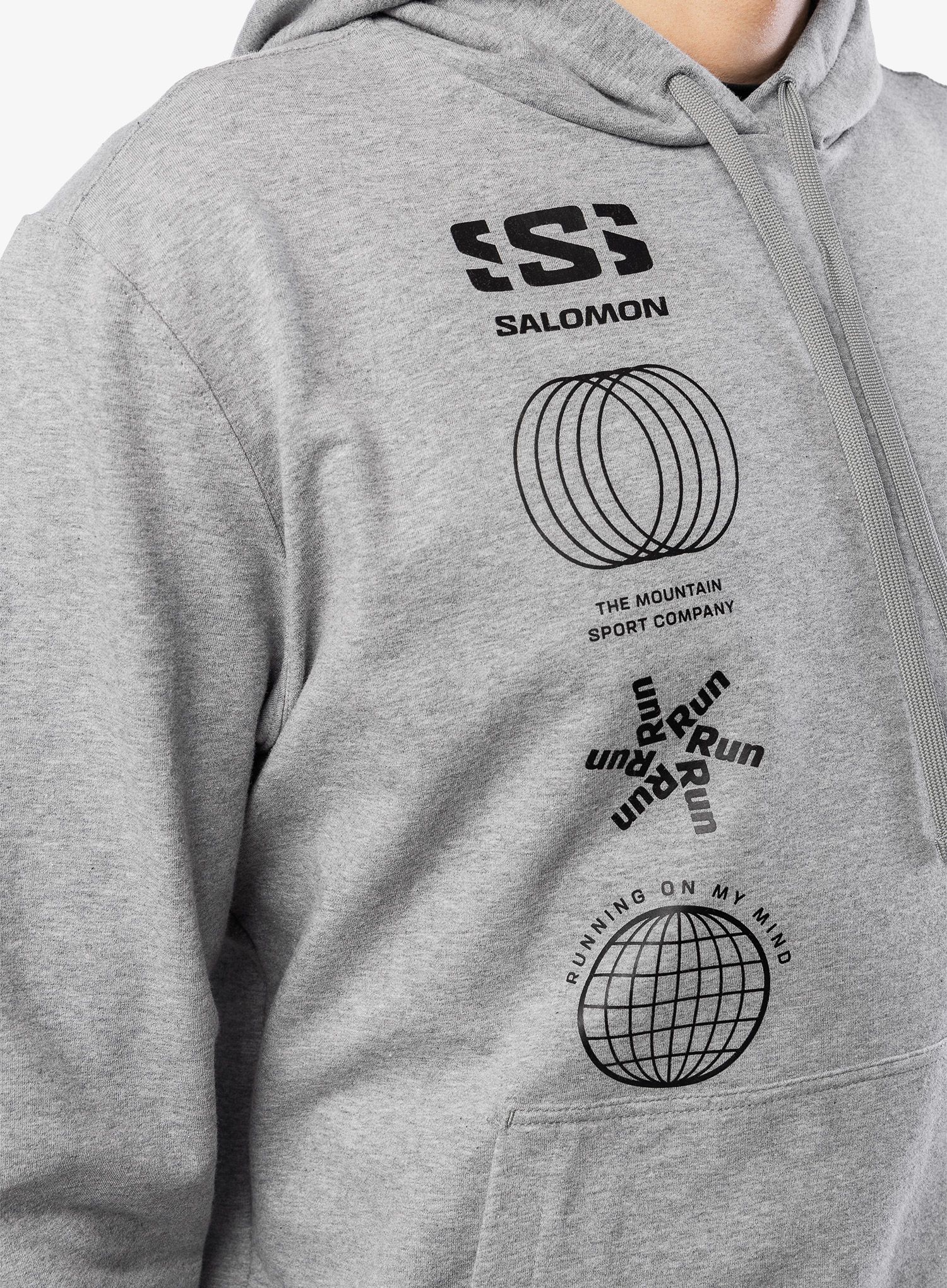 Mikina s kapucí Salomon Graphic Pull Over HD - heather grey