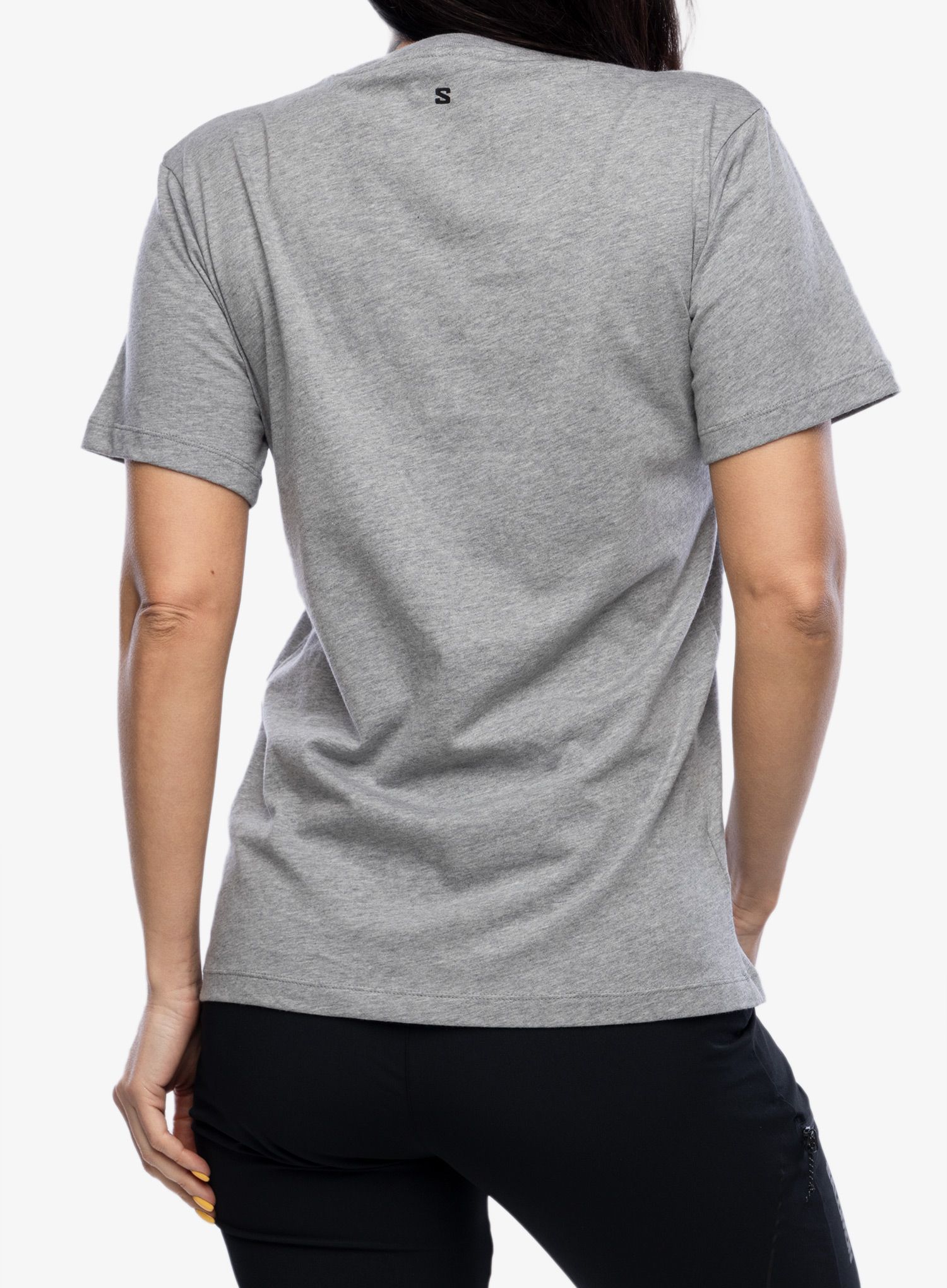 Bavlněné tričko dámské Salomon Logo Combo S/S  - heather grey