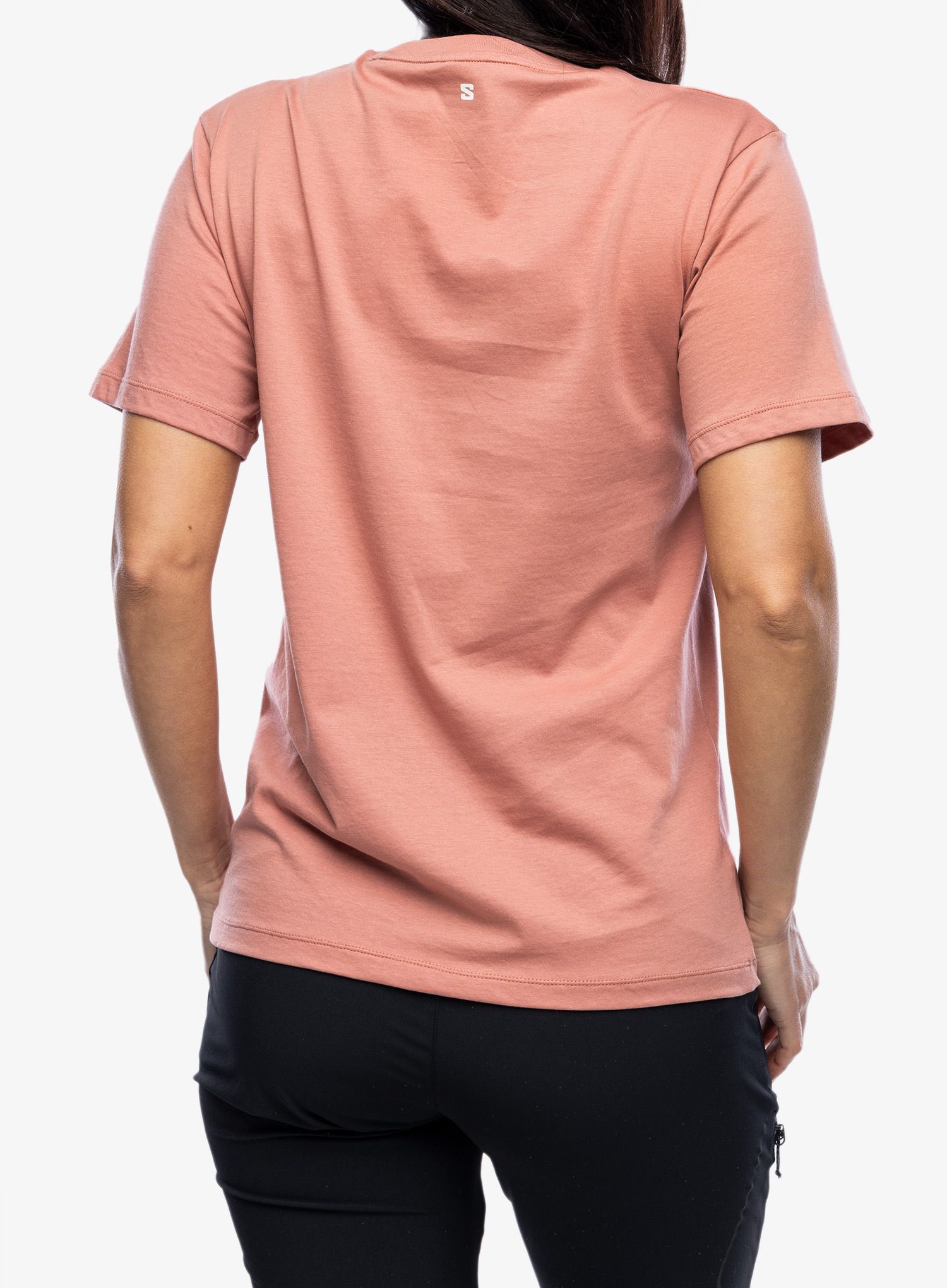 Dámské tričko s potiskem Salomon Logo Combo S/S  - light mahogy
