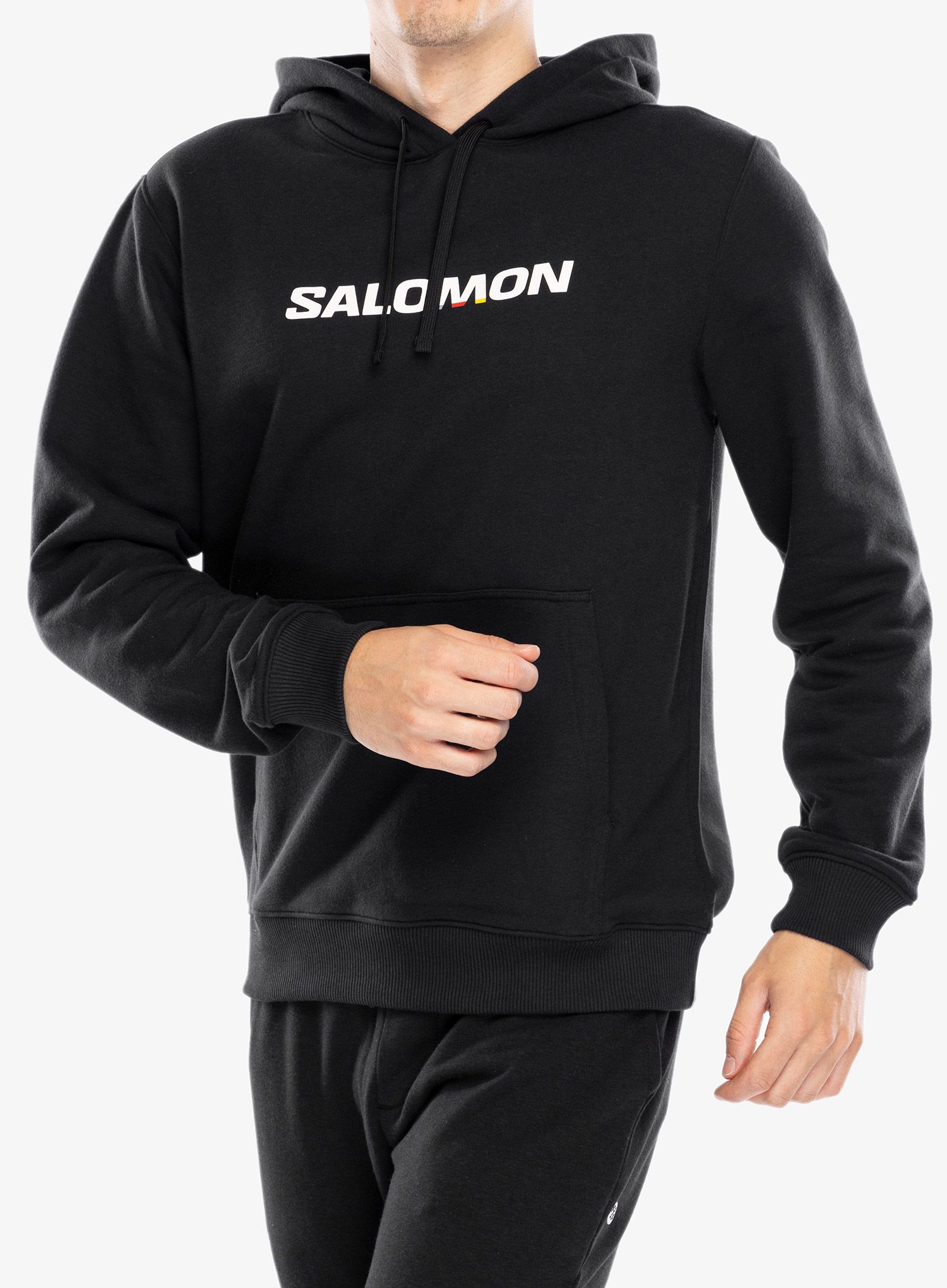 Mikina s kapucí Salomon Logo Perf HD - deep black