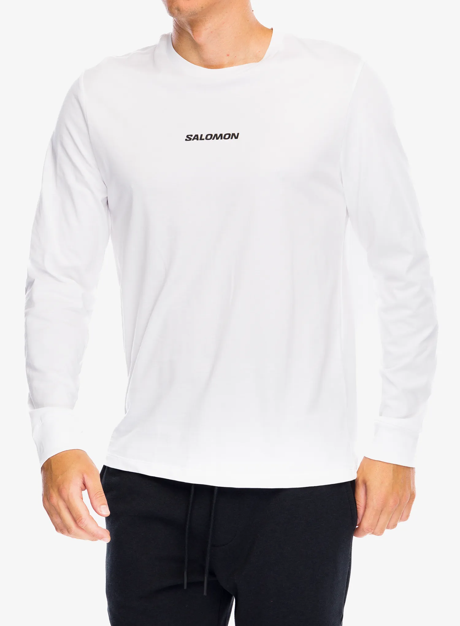 Tričko s dlouhým rukávem Salomon Logo Perf L/S Tee - white