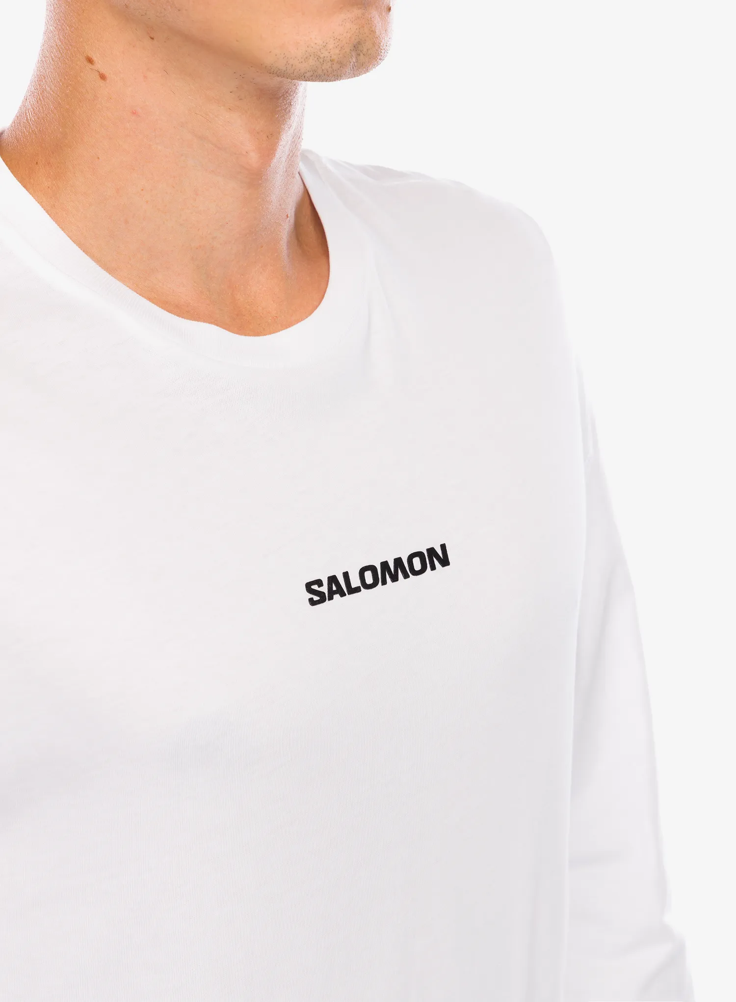 Tričko s dlouhým rukávem Salomon Logo Perf L/S Tee - white