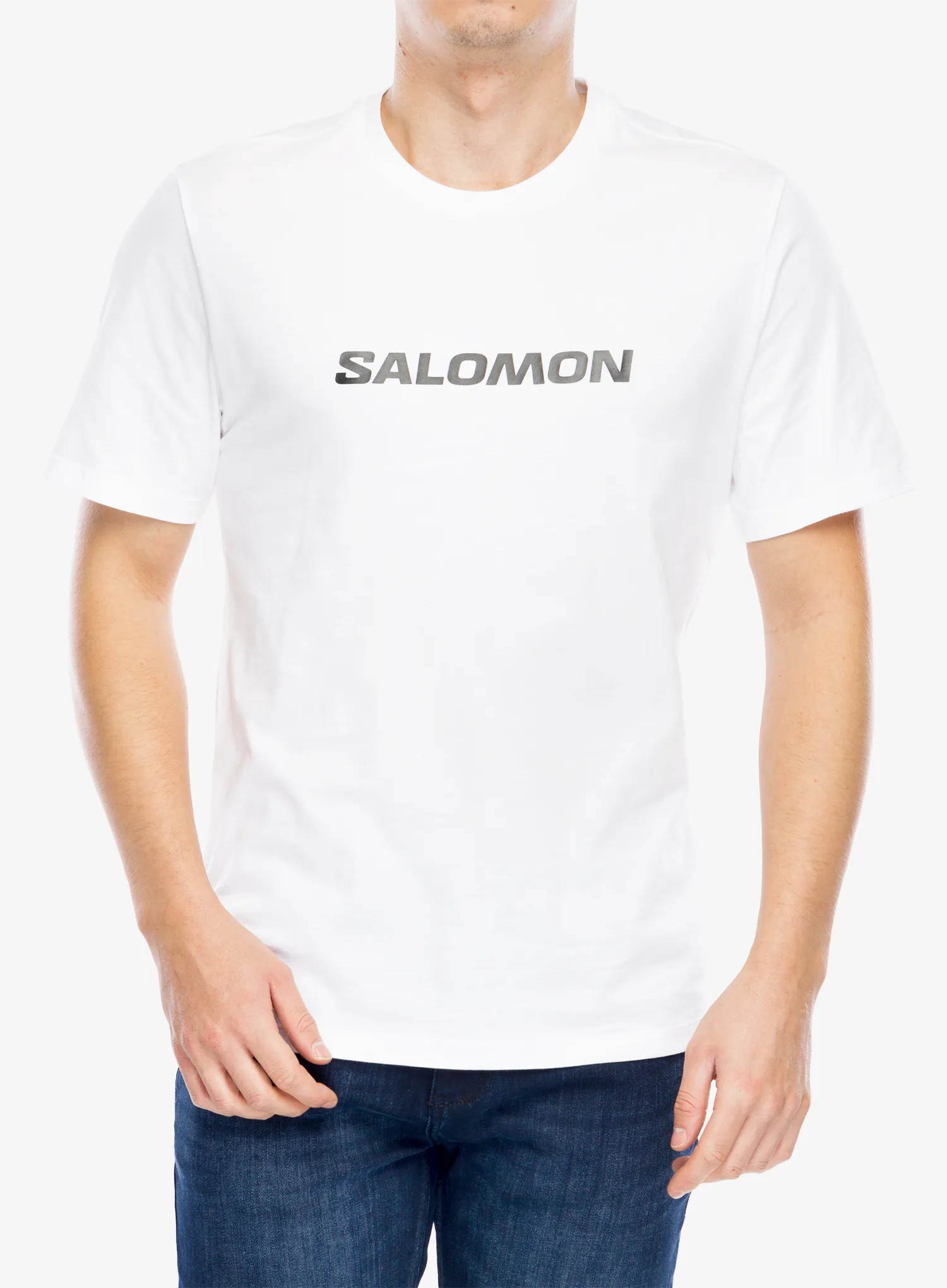 Bavlněné tričko Salomon Logo Perf S/S Tee - white