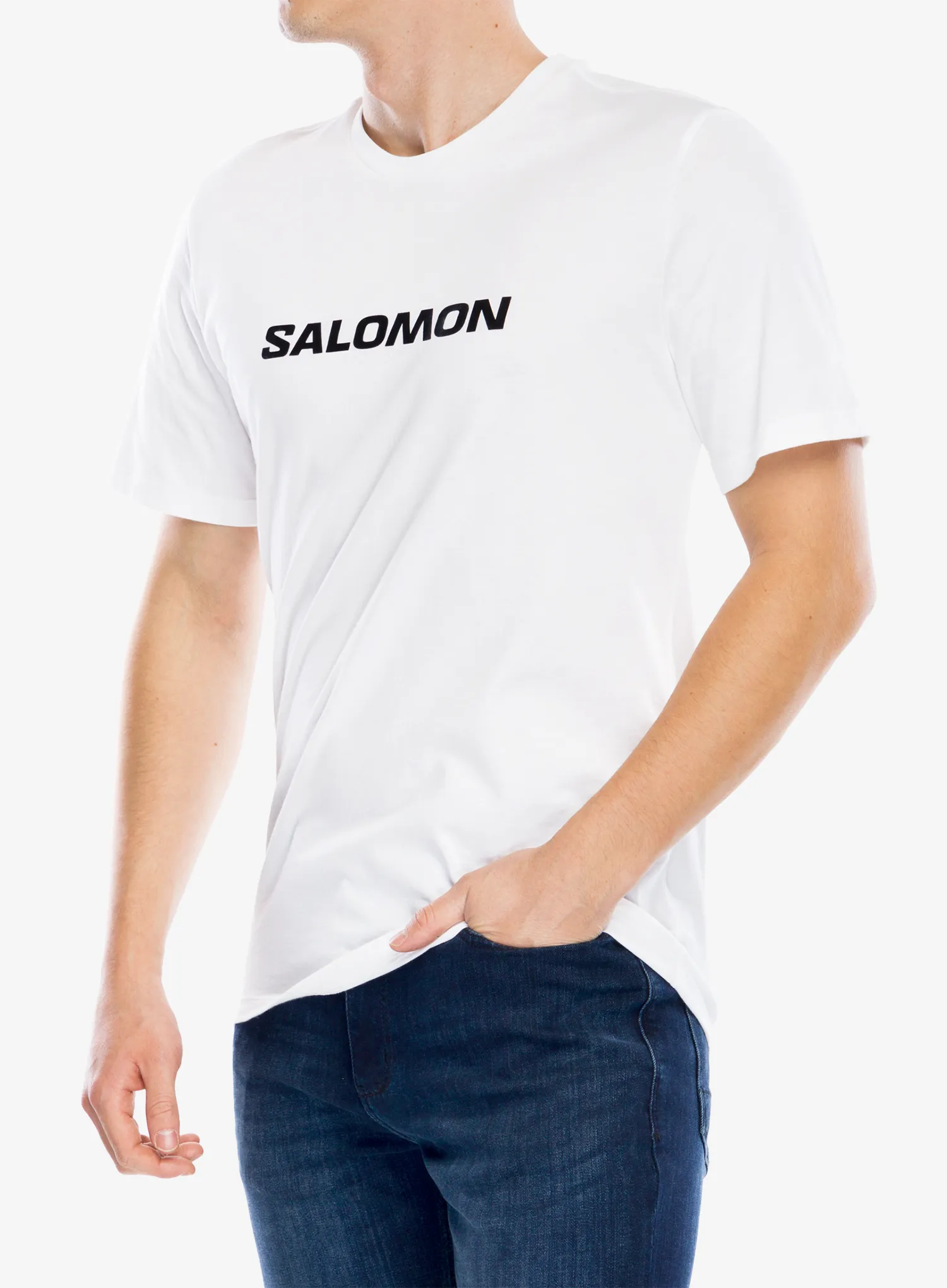 Bavlněné tričko Salomon Logo Perf S/S Tee - white