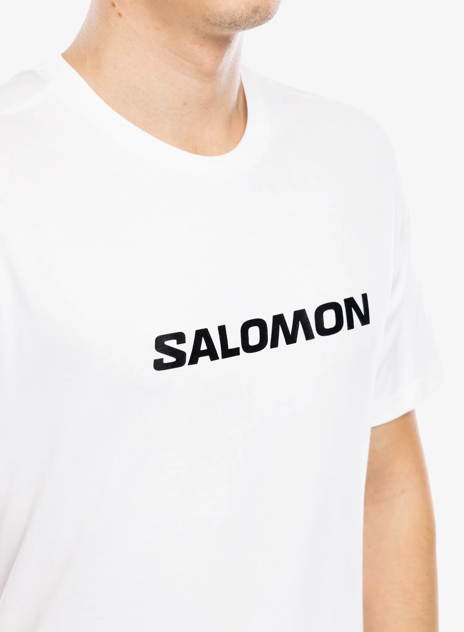 Bavlněné tričko Salomon Logo Perf S/S Tee - white