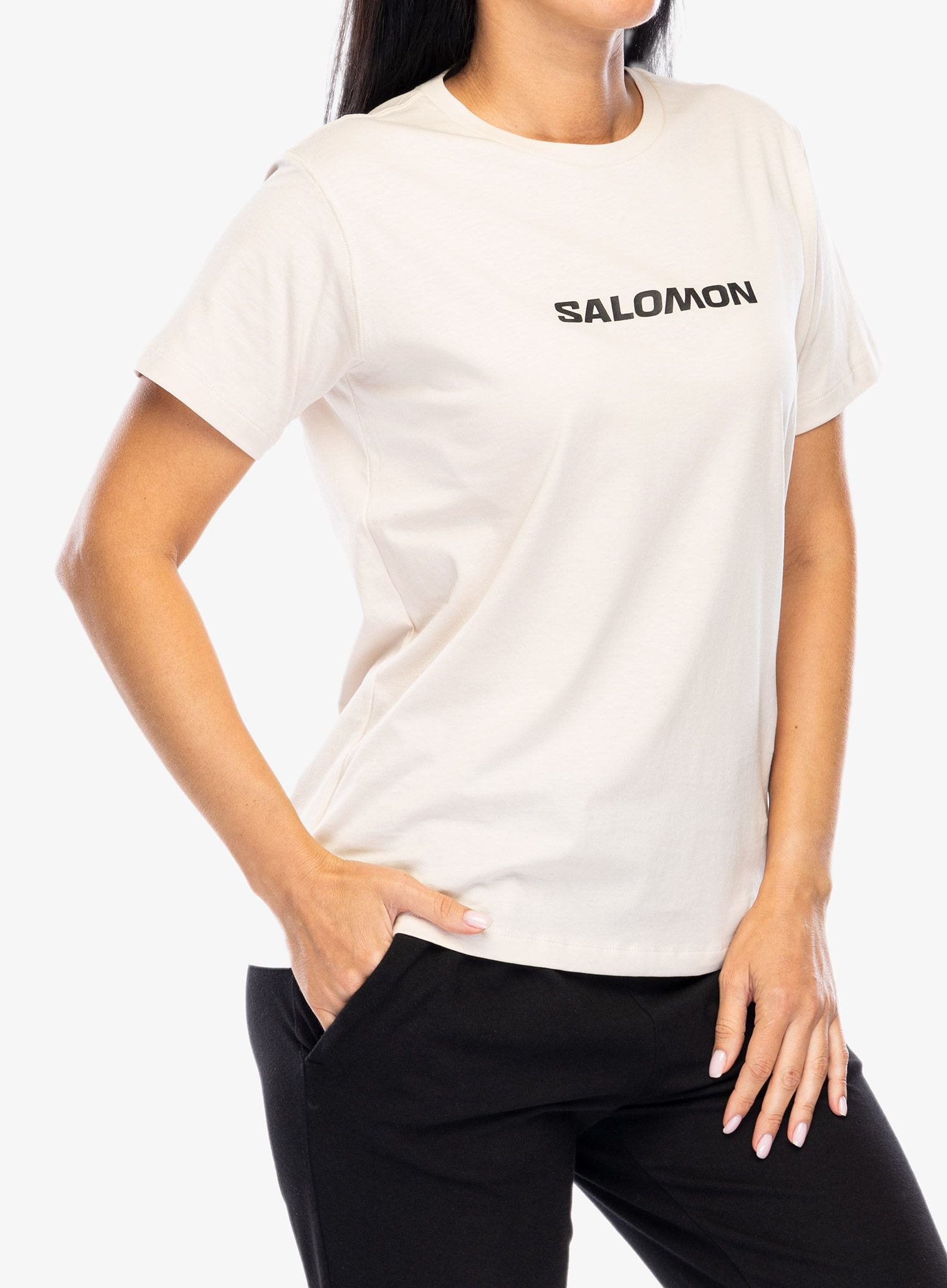Bavlněné tričko dámské Salomon Logo S/S Tee - rainy day