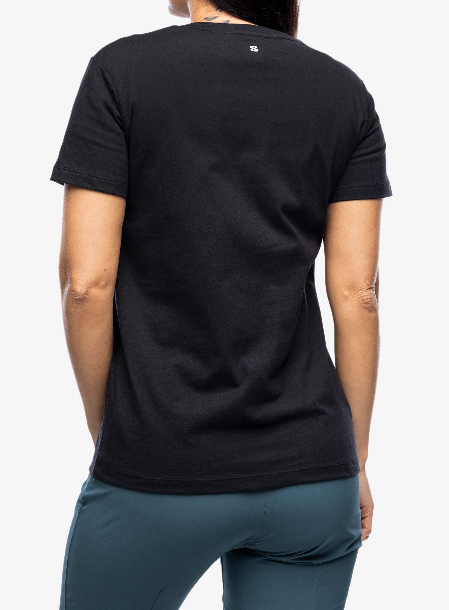 Dámské tričko s potiskem Salomon Logo S/S  - deep black