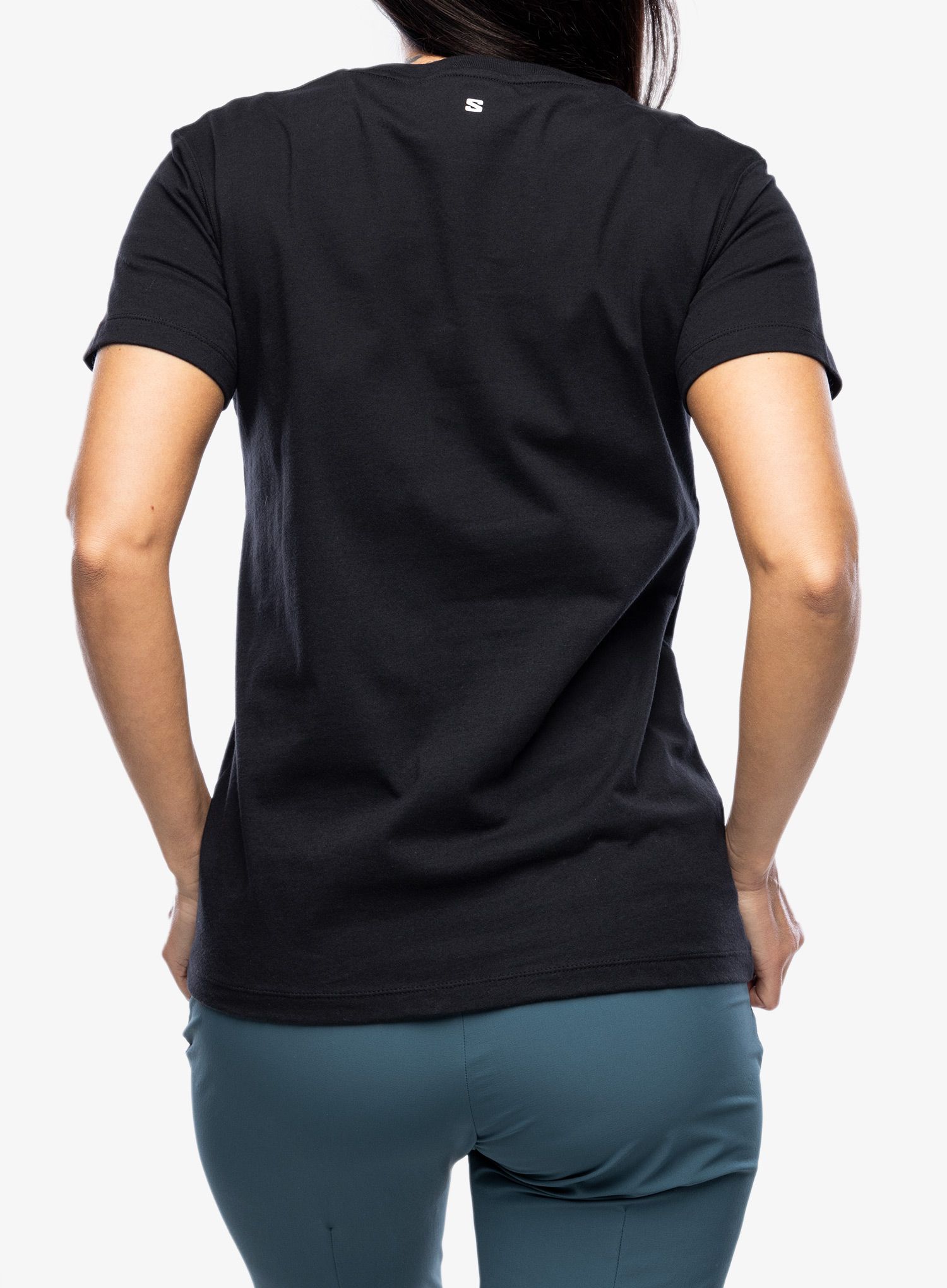 Dámské tričko s potiskem Salomon Logo S/S  - deep black
