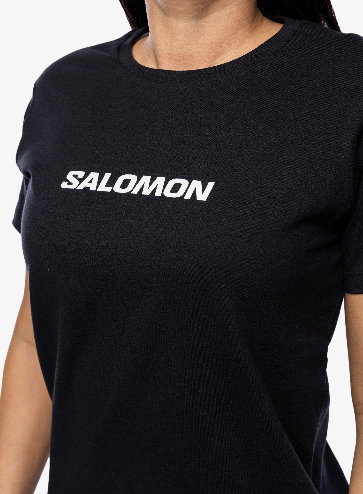Dámské tričko s potiskem Salomon Logo S/S  - deep black