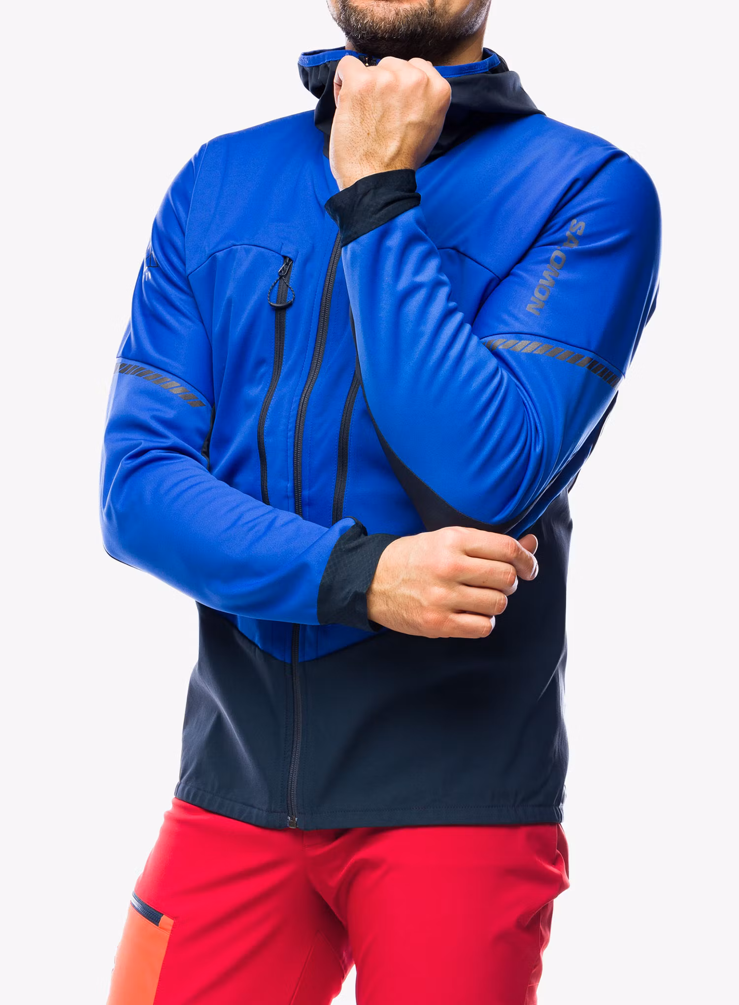 Softshellová bunda Salomon Mtn Softshell Jacket - surf the web/carbon