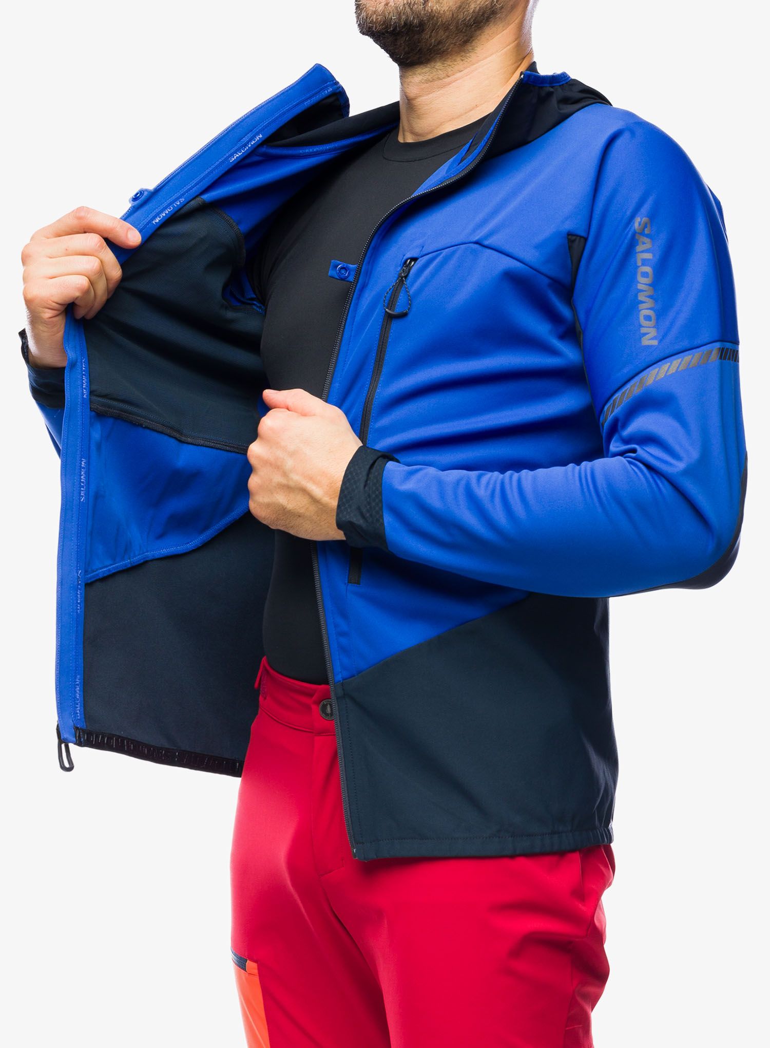 Softshellová bunda Salomon Mtn Softshell Jacket - surf the web/carbon