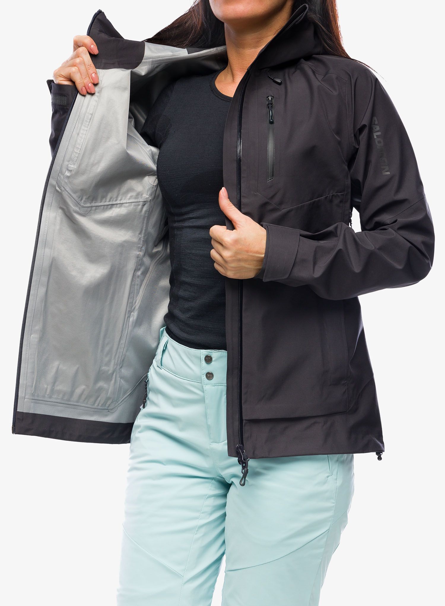 Dámská nepromokavá bunda s membránou Salomon Outline 3L GTX Shell - phantom