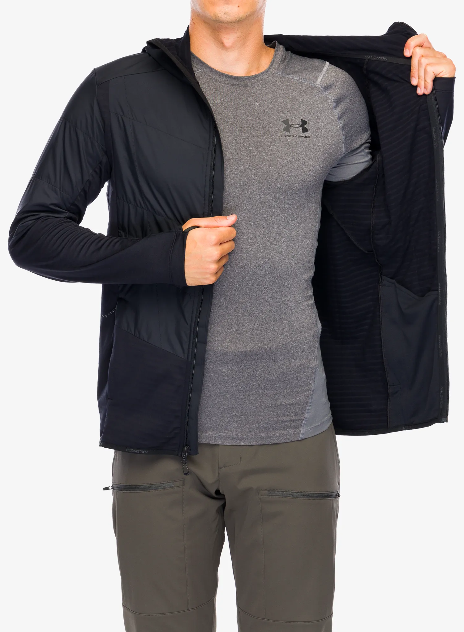 Hybridní bunda Salomon Outline As Hybrid - deep black