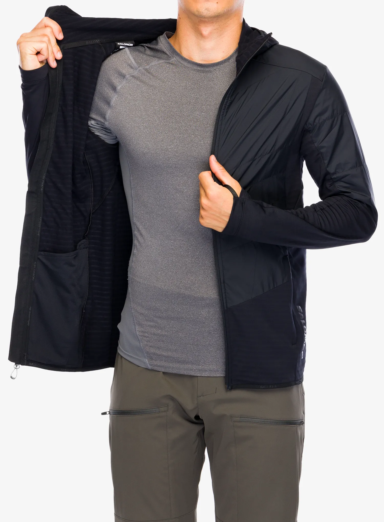 Hybridní bunda Salomon Outline As Hybrid - deep black