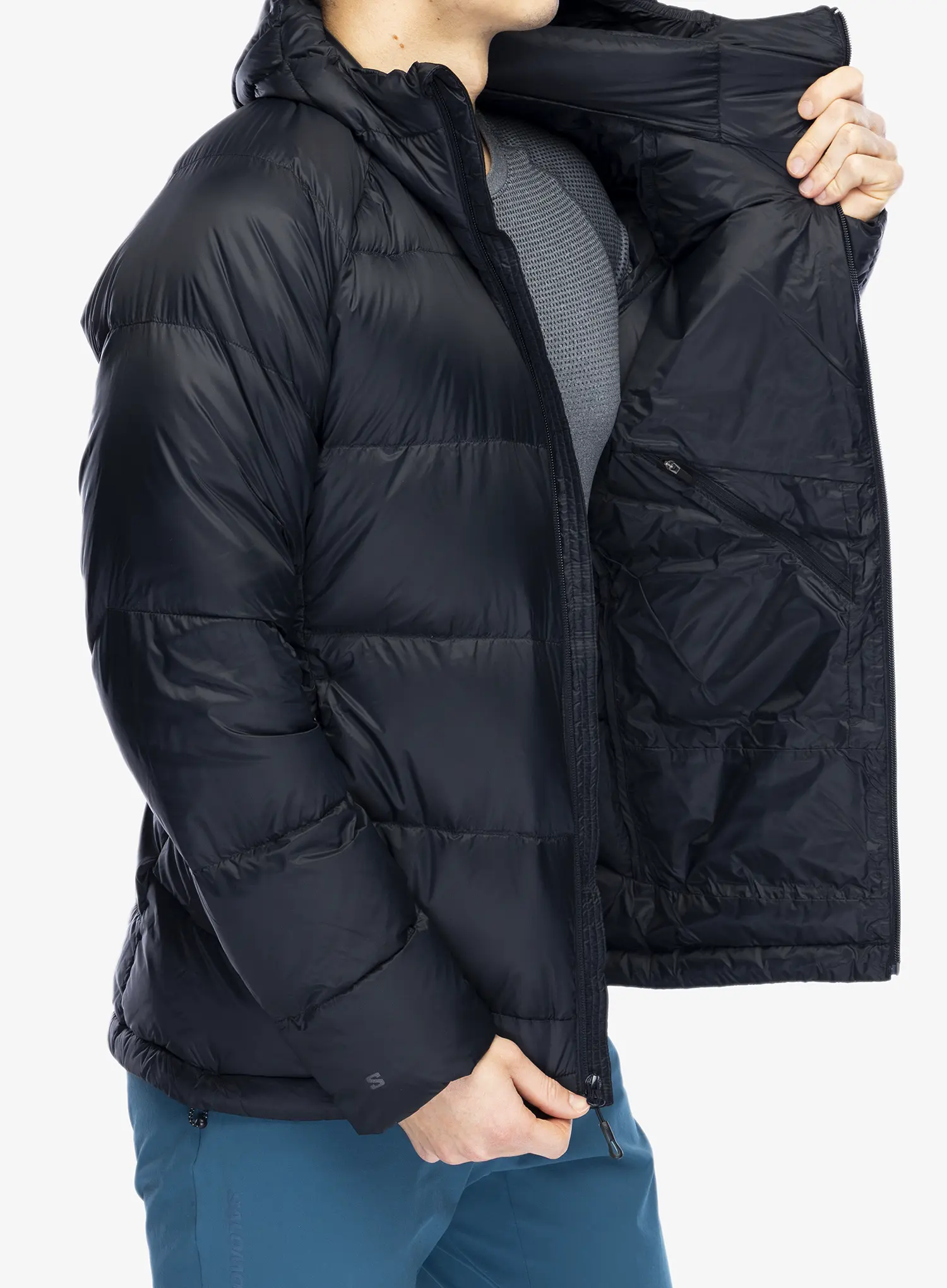 Péřová bunda Salomon Outline Down Jkt - deep black