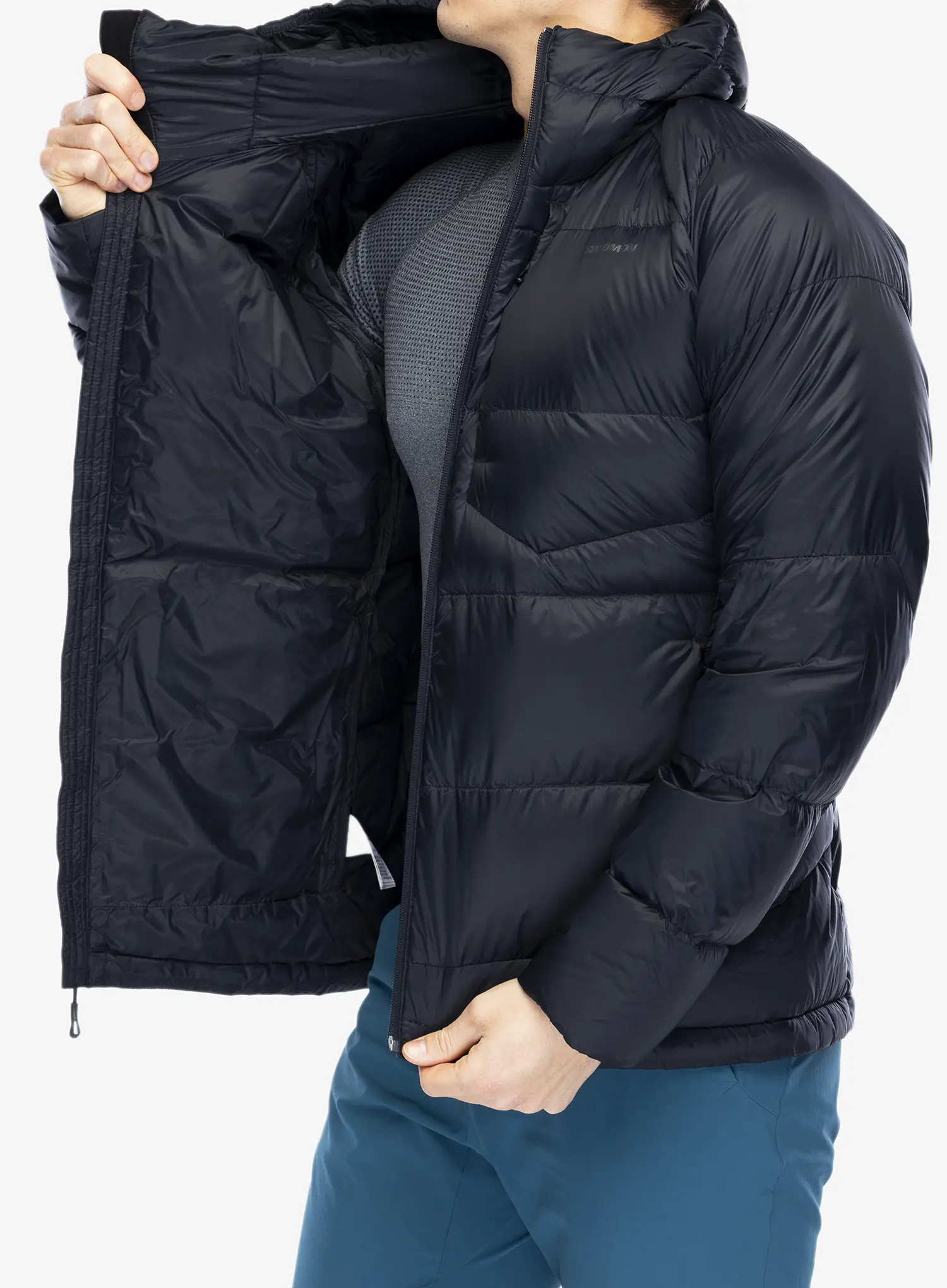 Péřová bunda Salomon Outline Down Jkt - deep black