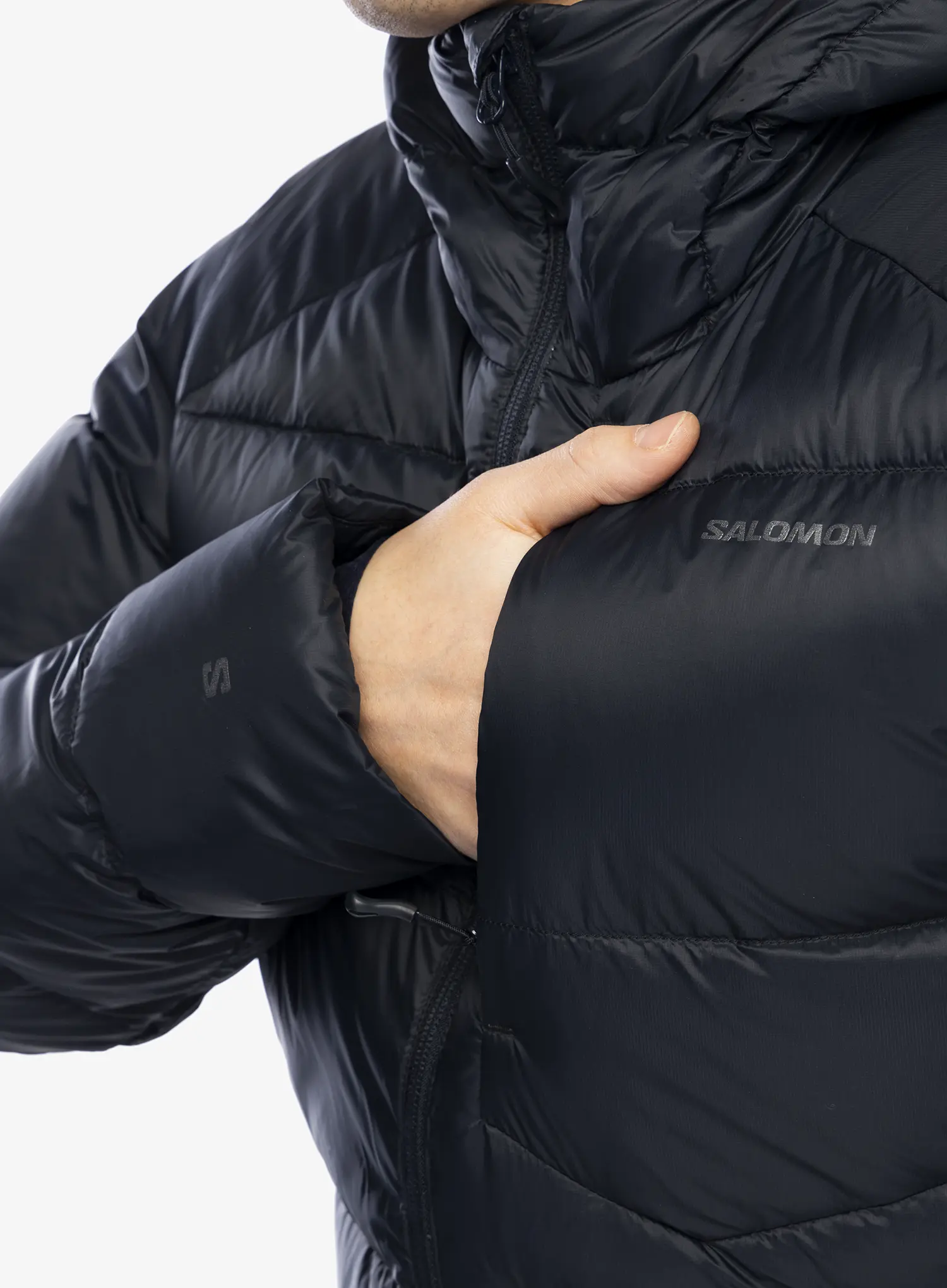 Péřová bunda Salomon Outline Down Jkt - deep black