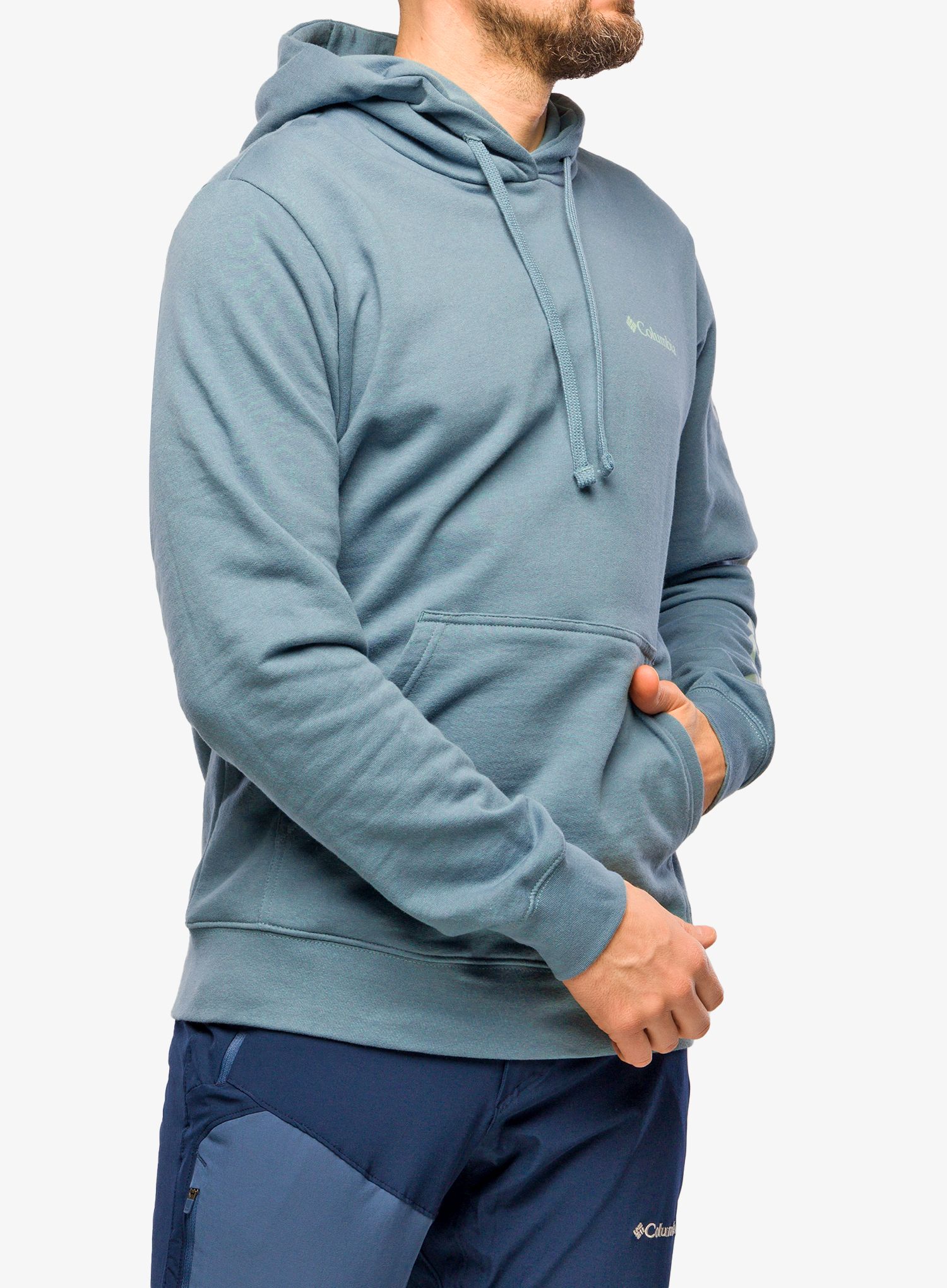 Pánská mikina Columbia Viewmont II Sleeve Graphic Hoodie - metal