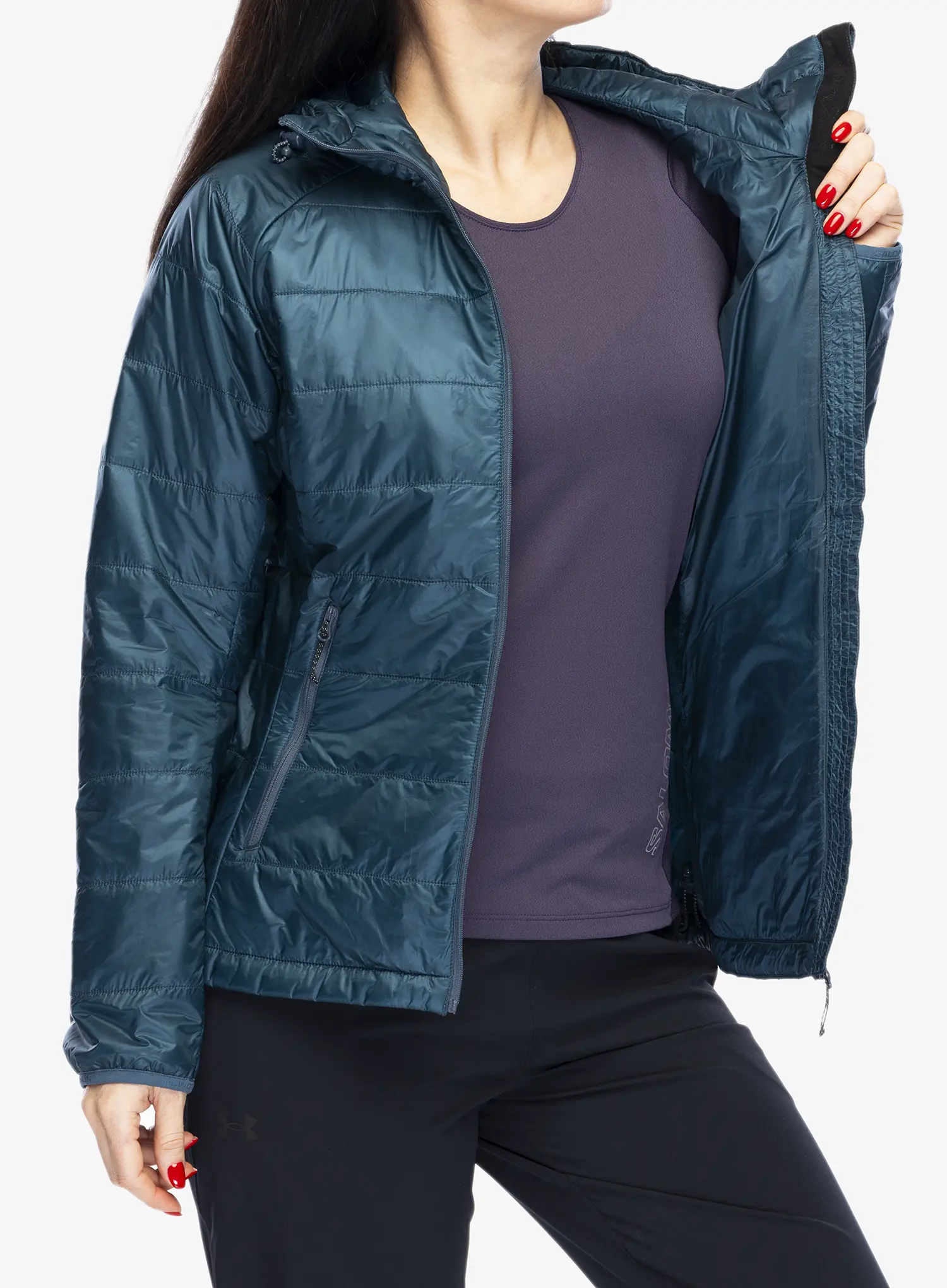 Zateplená bunda dámská Salomon Outline HD Jacket - midnight navy