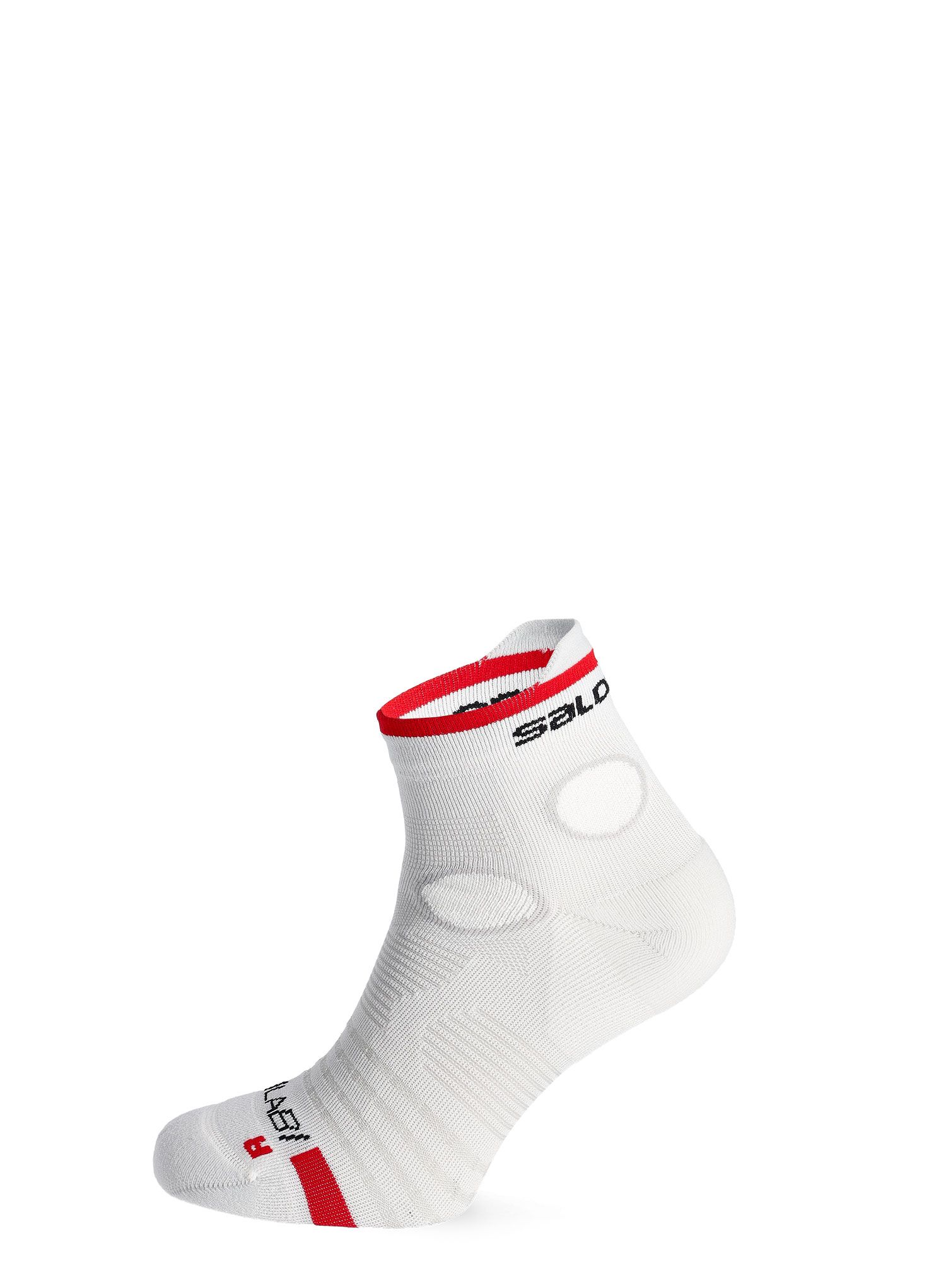 Běžecké ponožky Salomon S/Lab Pulse Ankle - white/fiery red