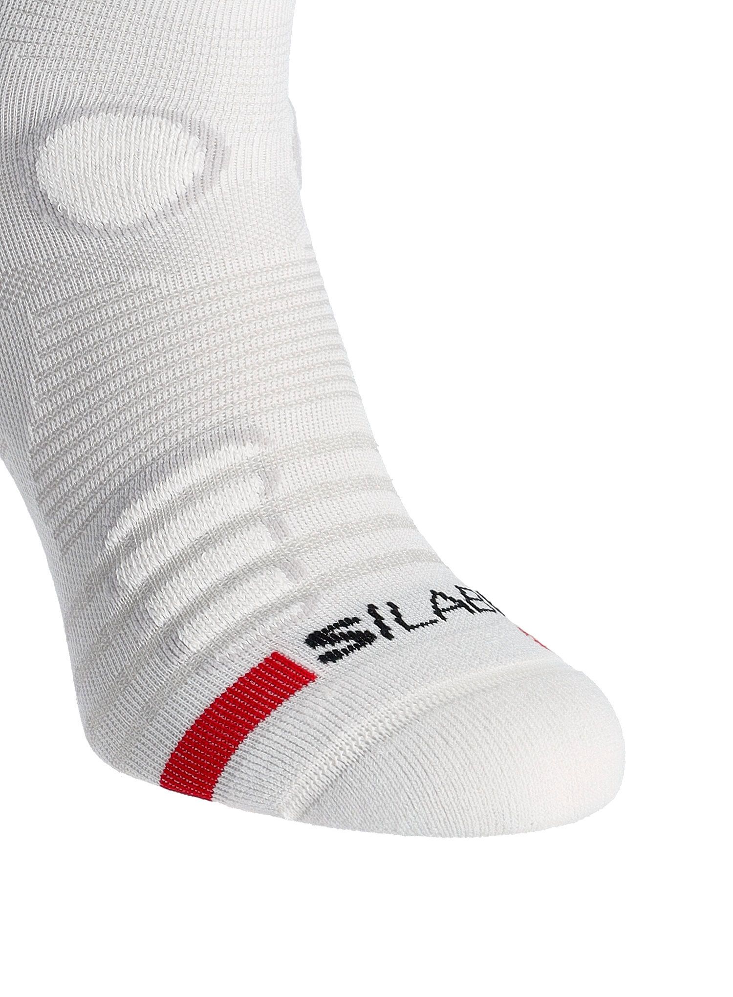 Běžecké ponožky Salomon S/Lab Pulse Ankle - white/fiery red