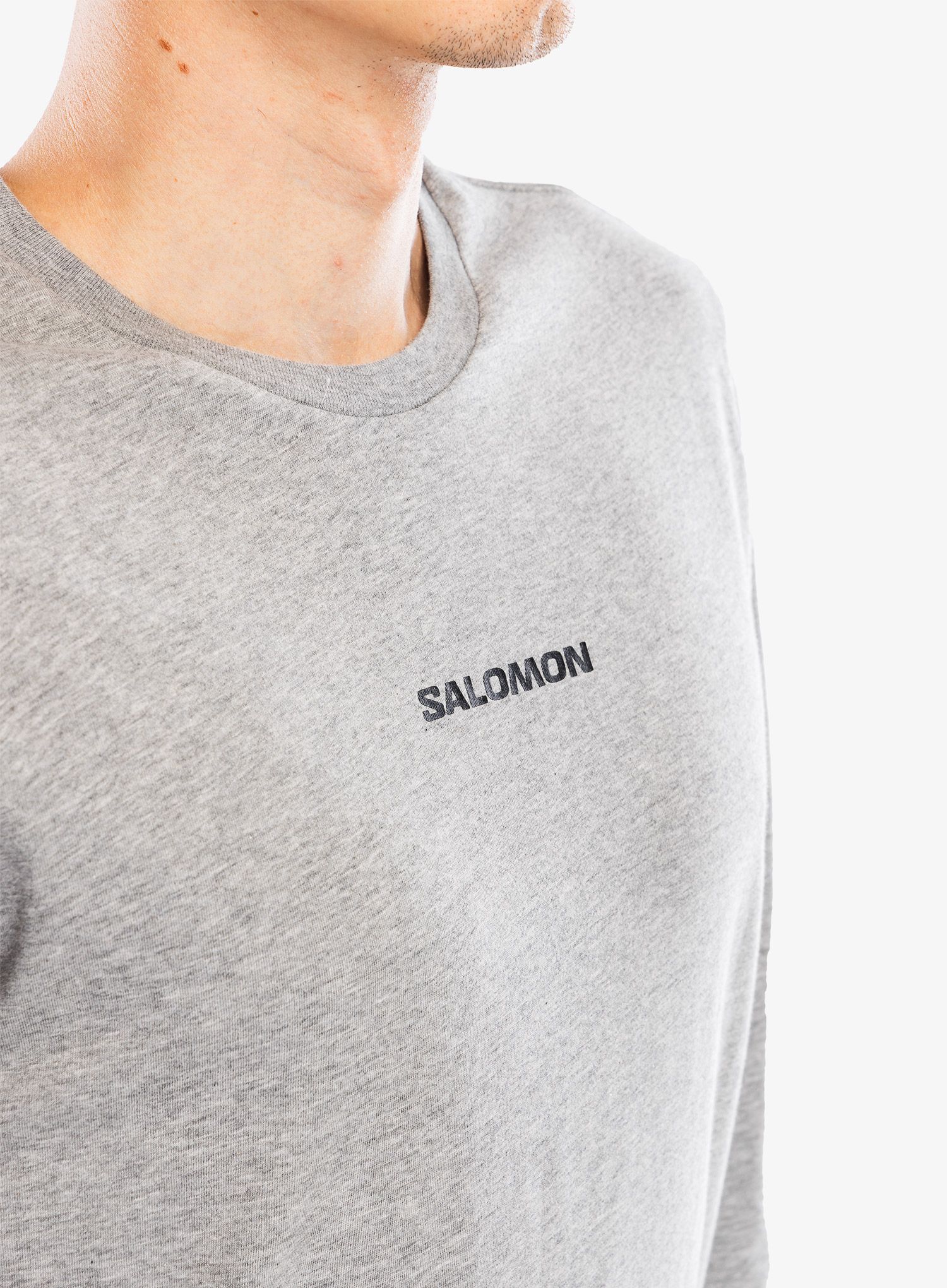 Mikina bez kapuce Salomon Logo Perf L/S Tee - heather