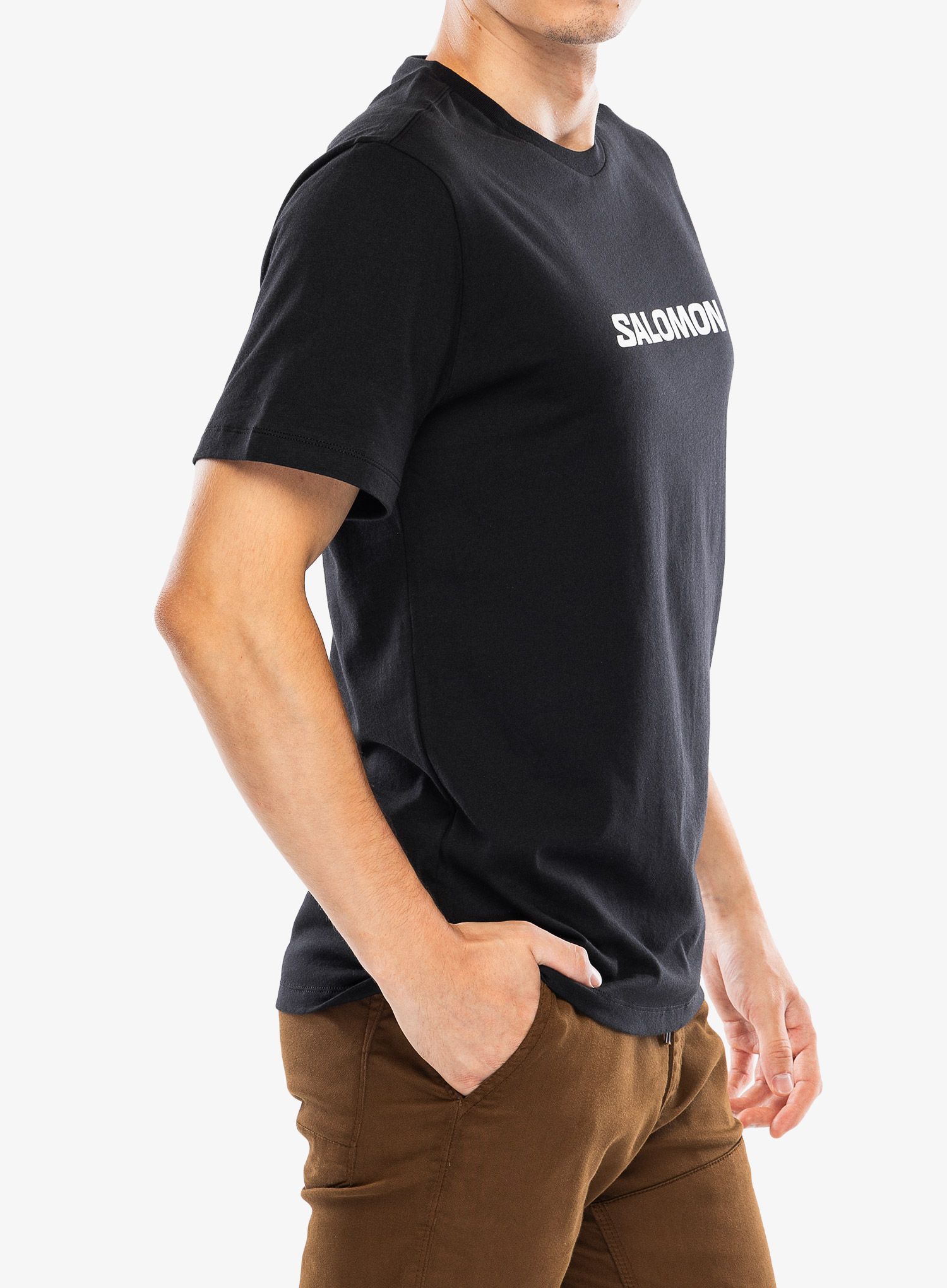 Bavlněné tričko Salomon Logo Perf S/S Tee - deep black