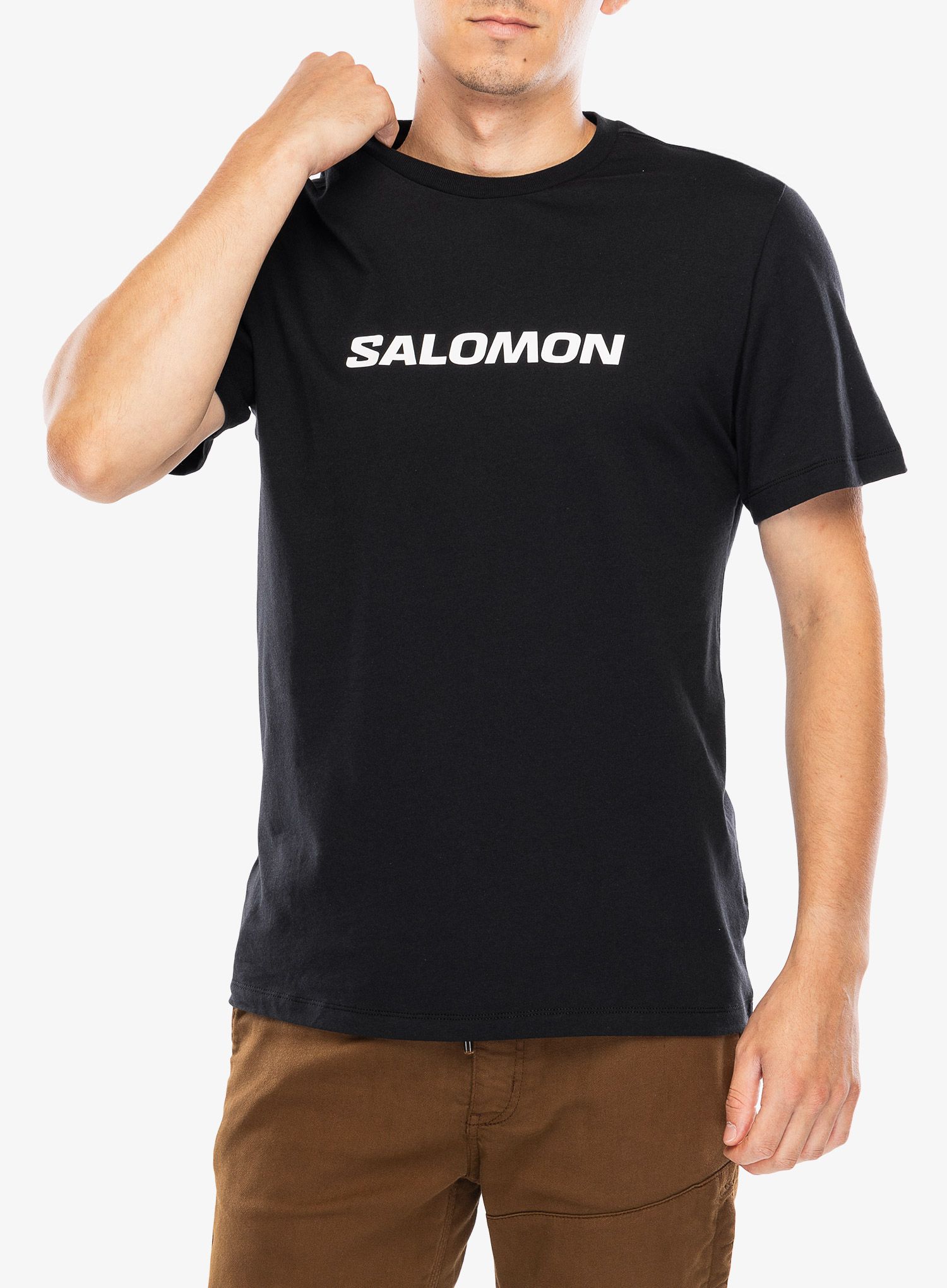Bavlněné tričko Salomon Logo Perf S/S Tee - deep black