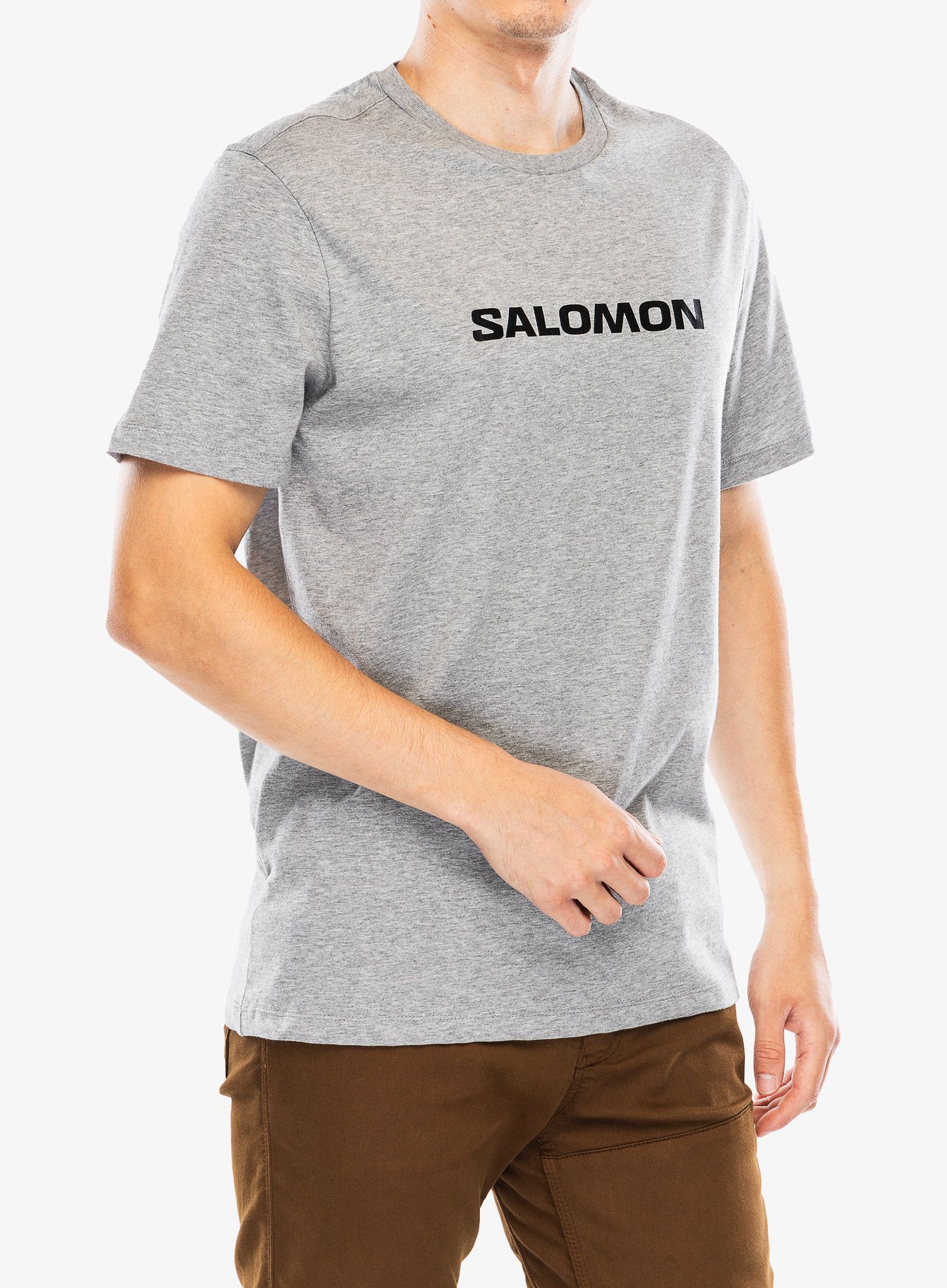 Tričko s potiskem Salomon Logo Perf S/S Tee - heather