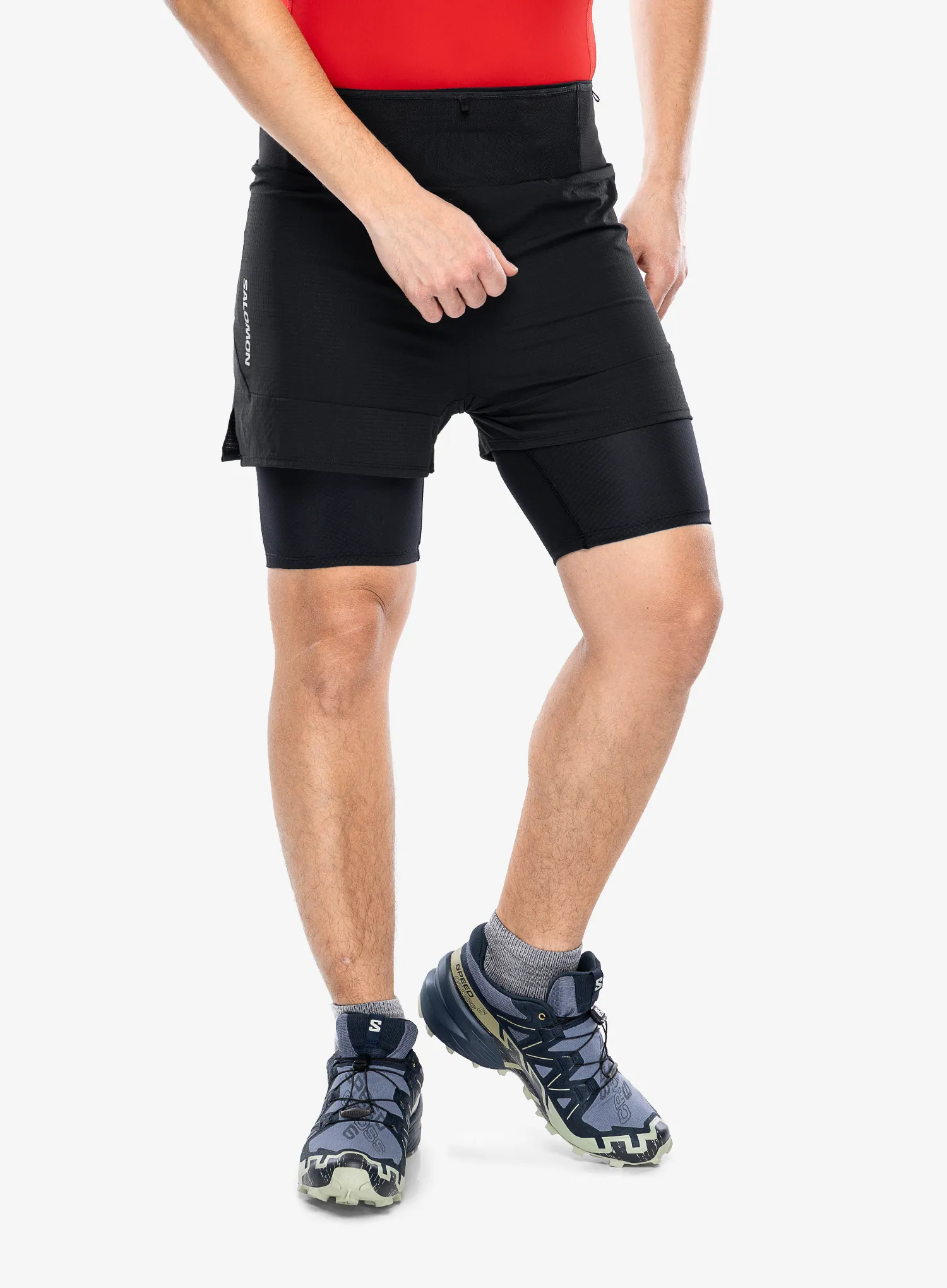 Běžecké kraťasy Salomon Sense 2in1 Shorts - deep black