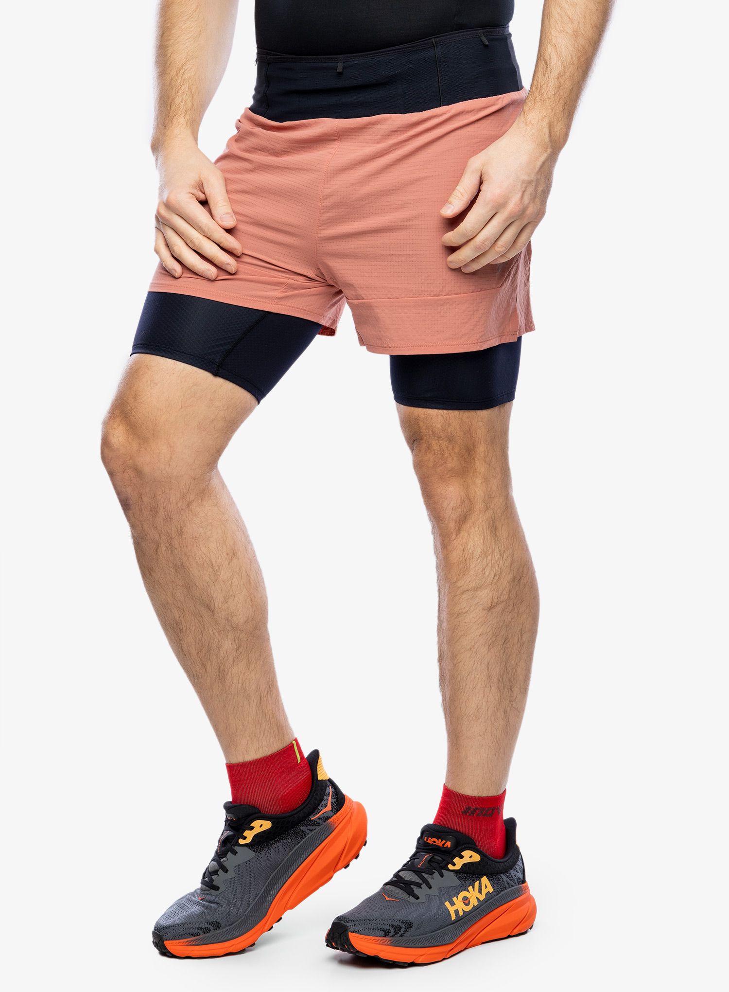 Běžecké kraťasy Salomon Sense 2in1 Shorts - light mahogany