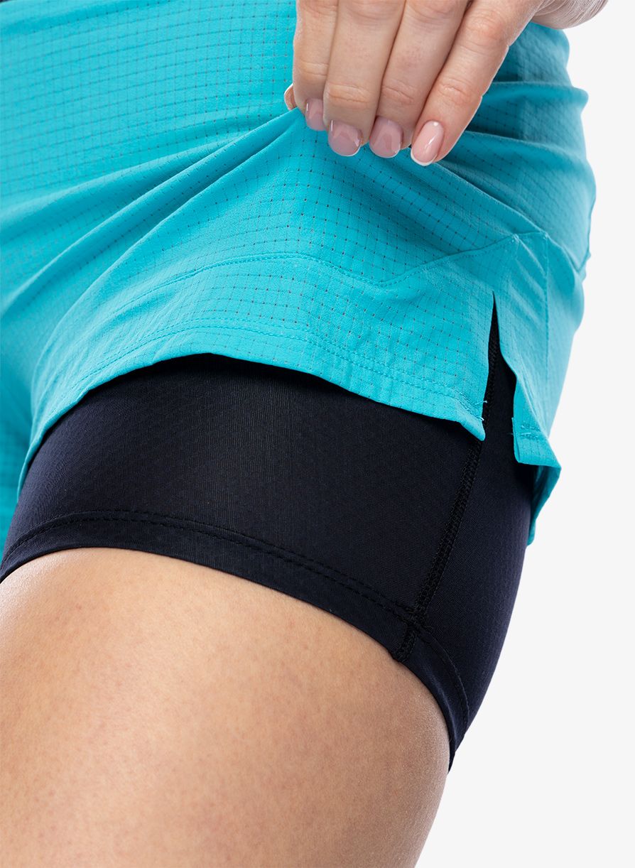 Běžecké kraťasy dámské Salomon Sense Aero 2in1 Short - peacock blue