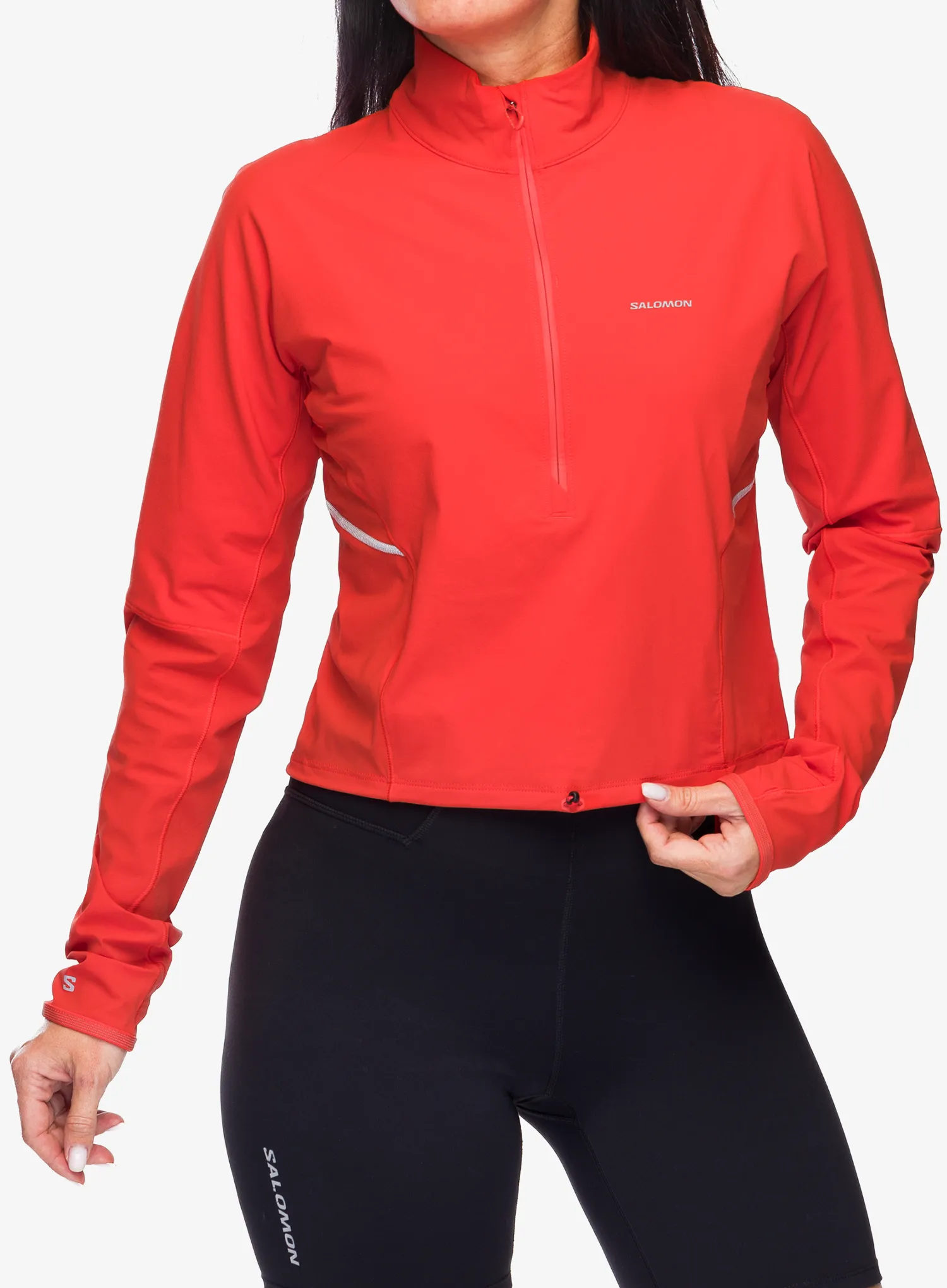 Bunda na běhání dámská Salomon Sense Aero Hybrid CP PLVR - cherry tomato
