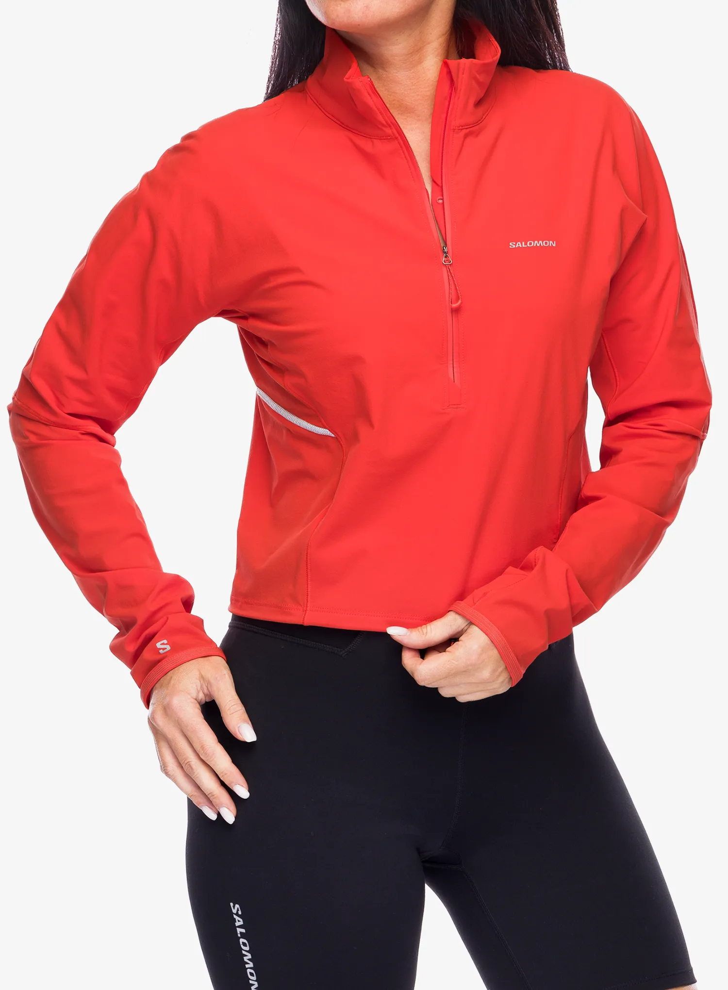 Bunda na běhání dámská Salomon Sense Aero Hybrid CP PLVR - cherry tomato